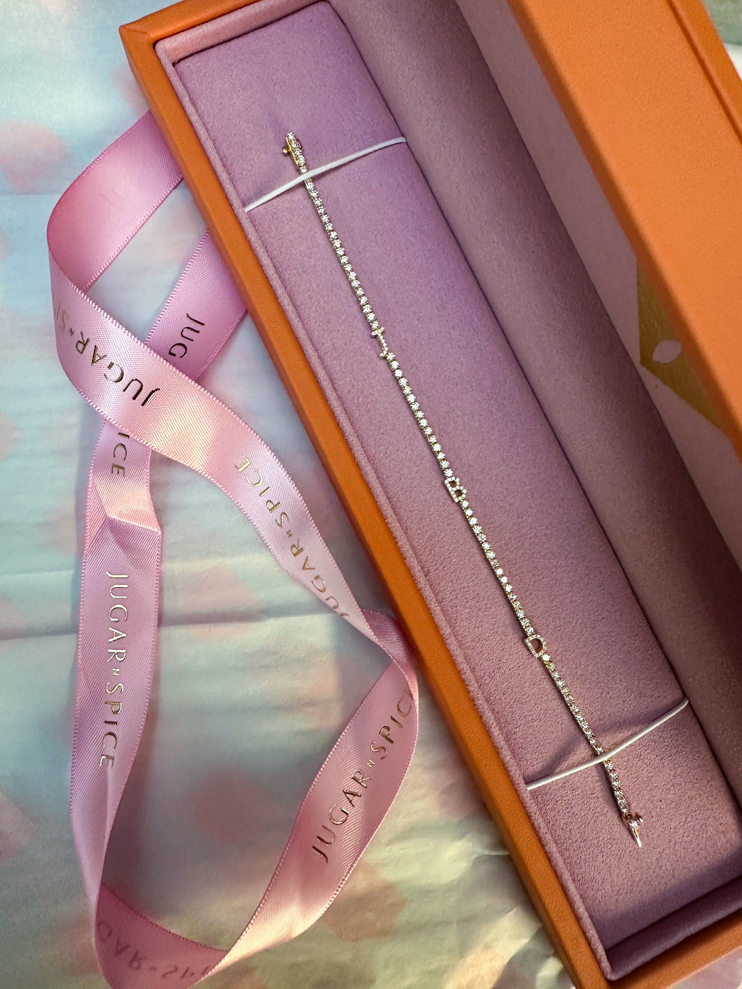 Custom Initial Diamond Tennis Bracelet