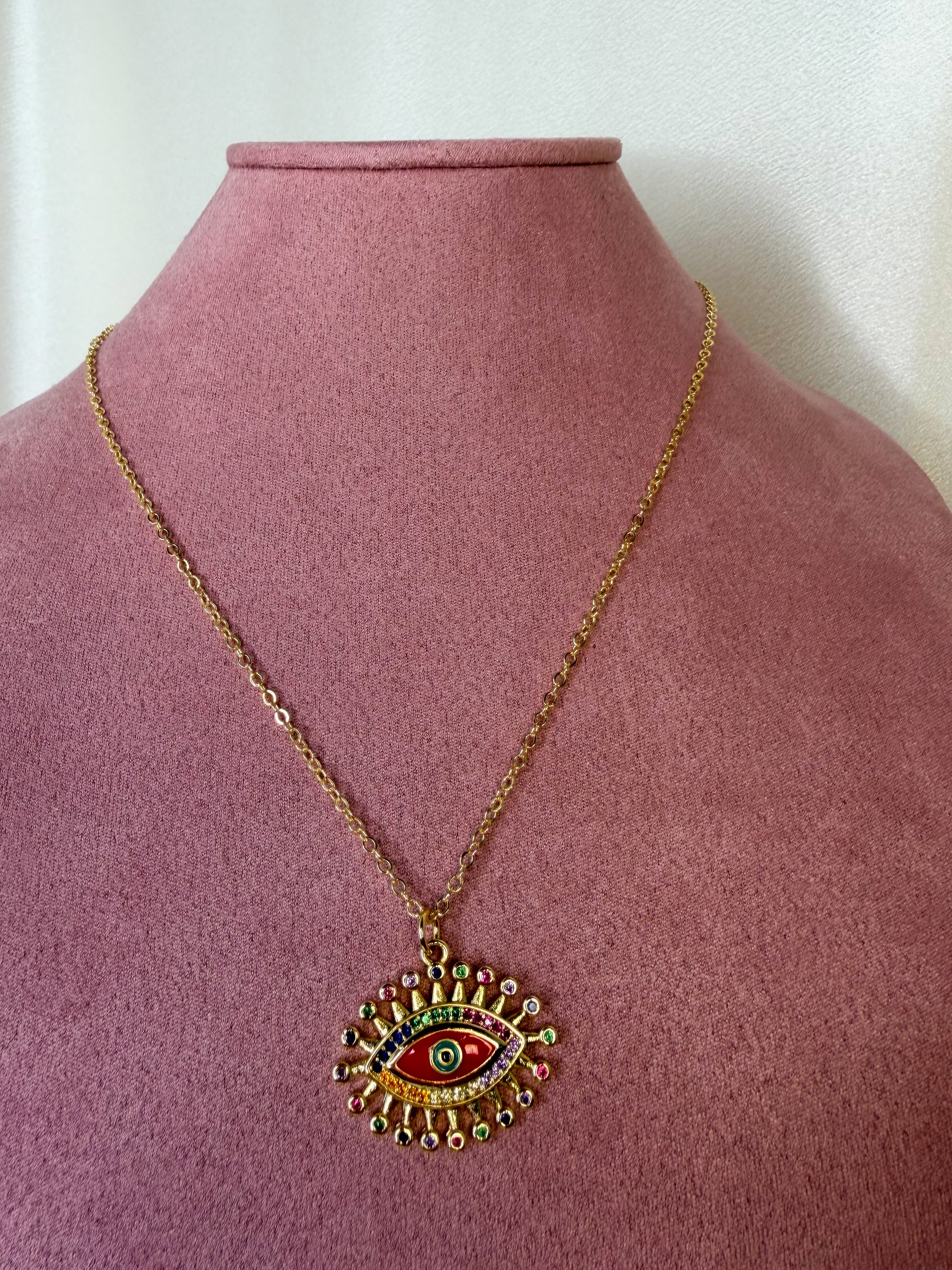 Rainbow Lash Eye Necklace