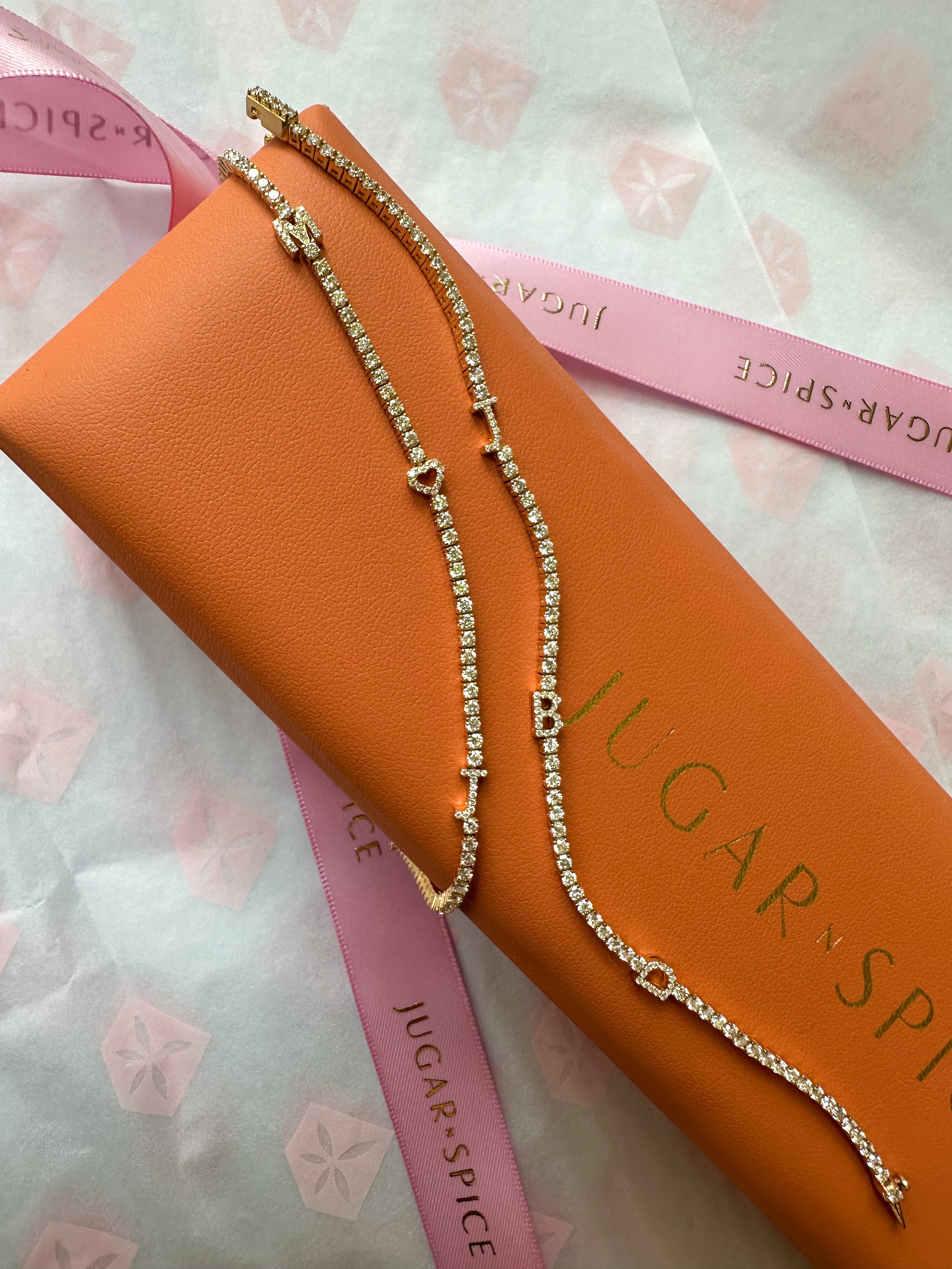 Custom Initial Diamond Tennis Bracelet