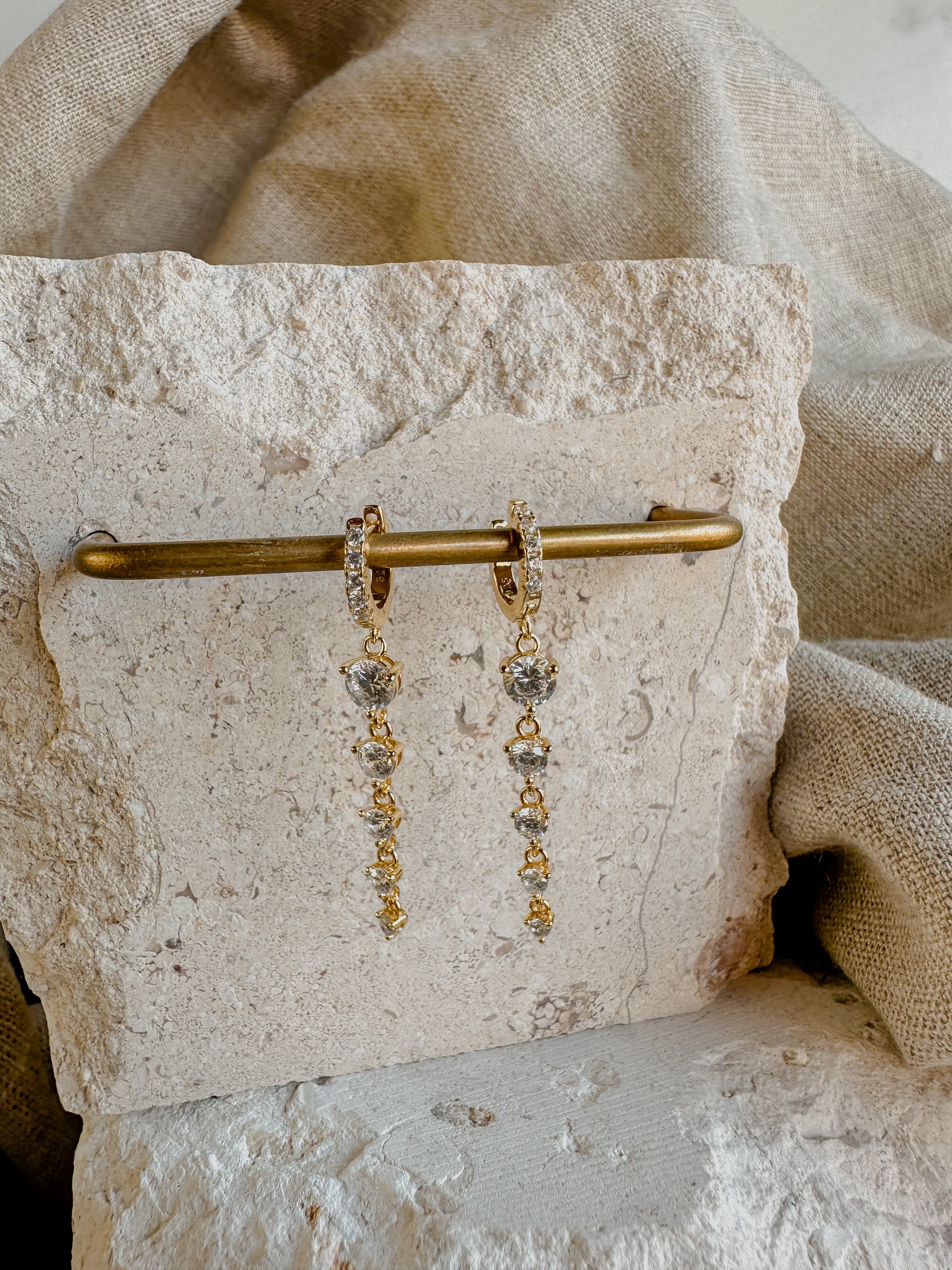 Long Crystal Drop Earrings