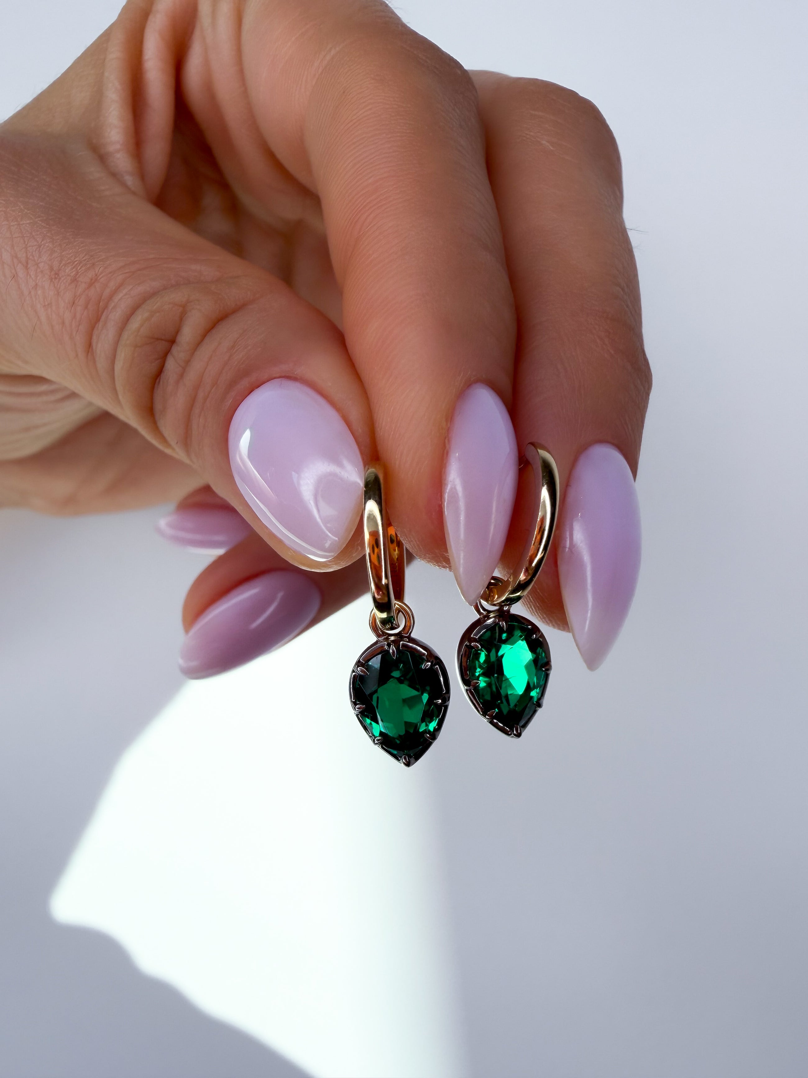 The Seraphine Green Pear Earrings