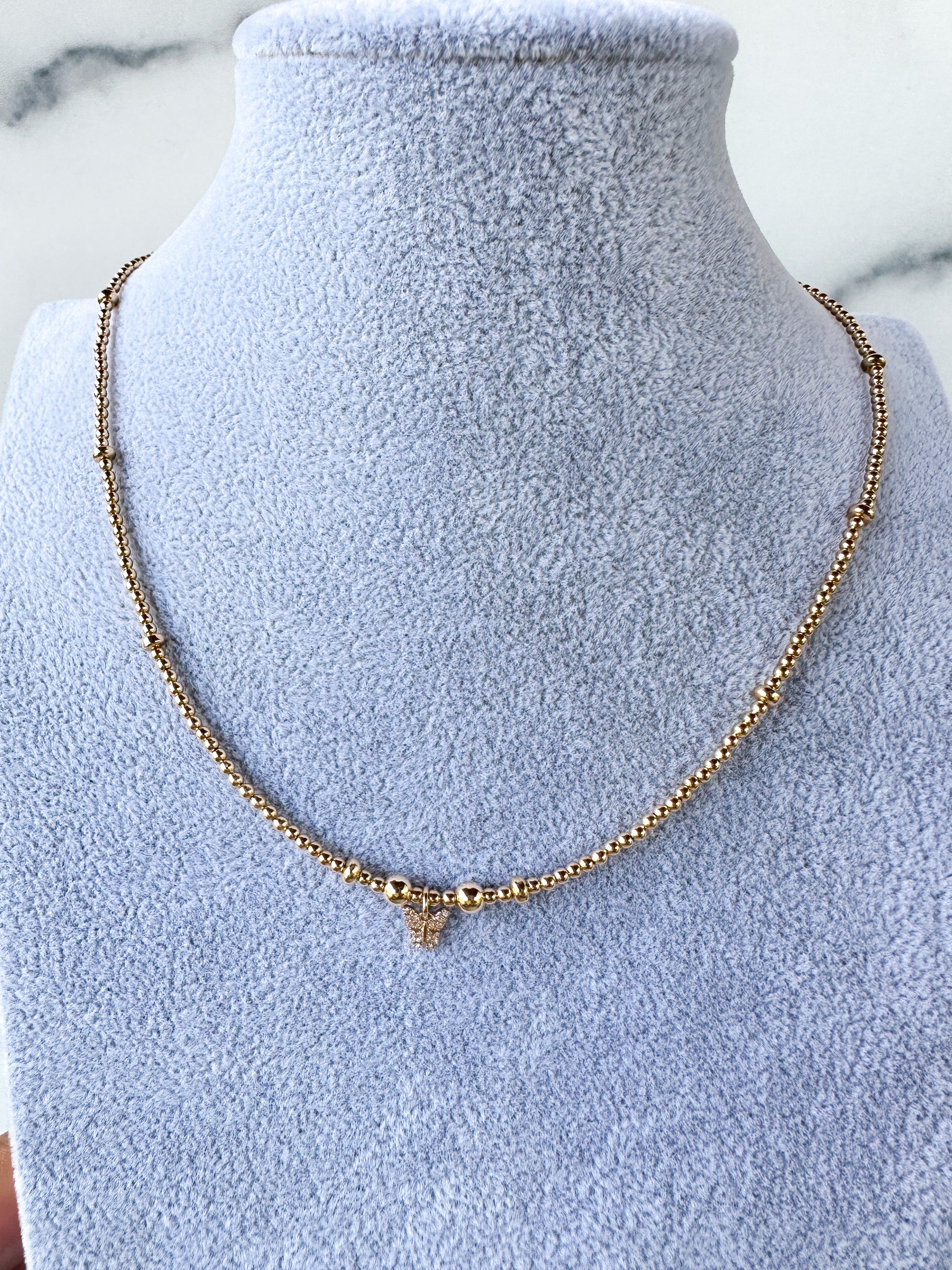 Diamond Mini Butterfly Necklace