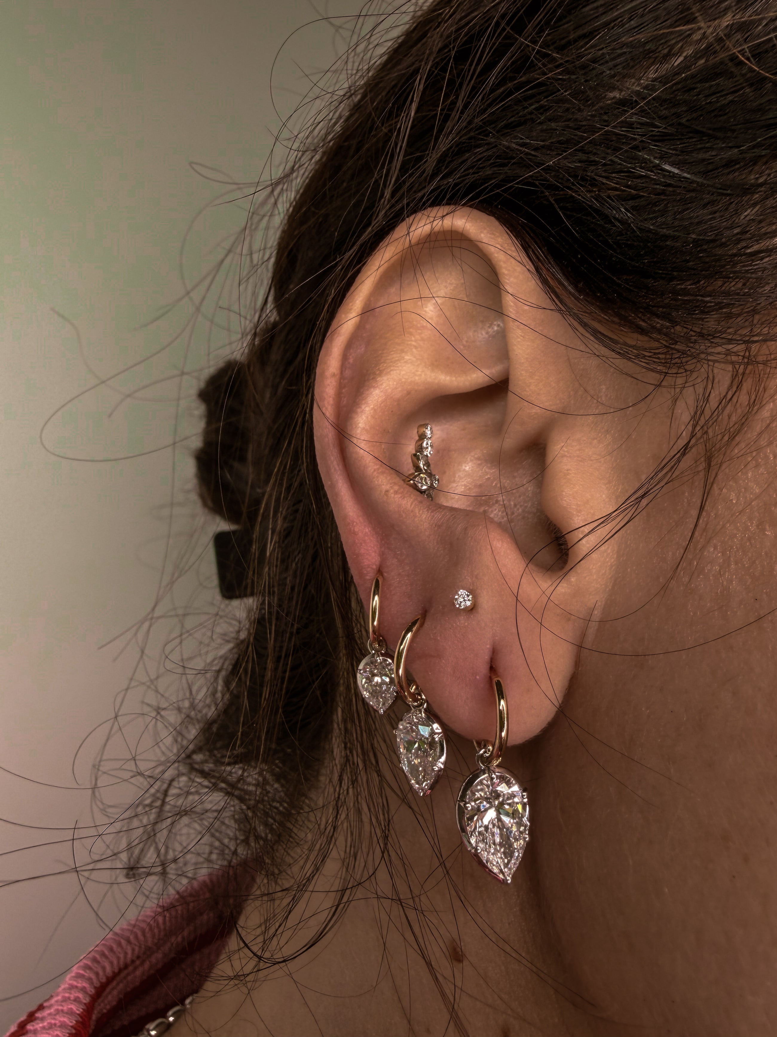 The Large Seraphine Pear Diamond Earrings