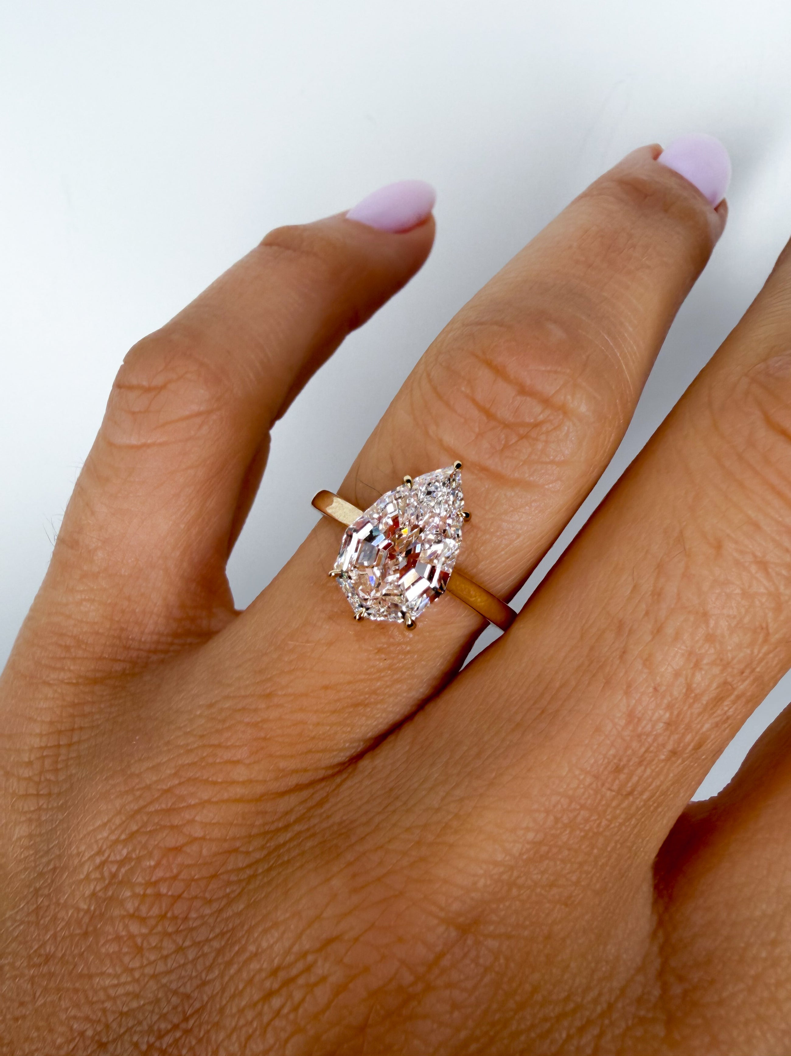 The Pear Shield Diamond Ring