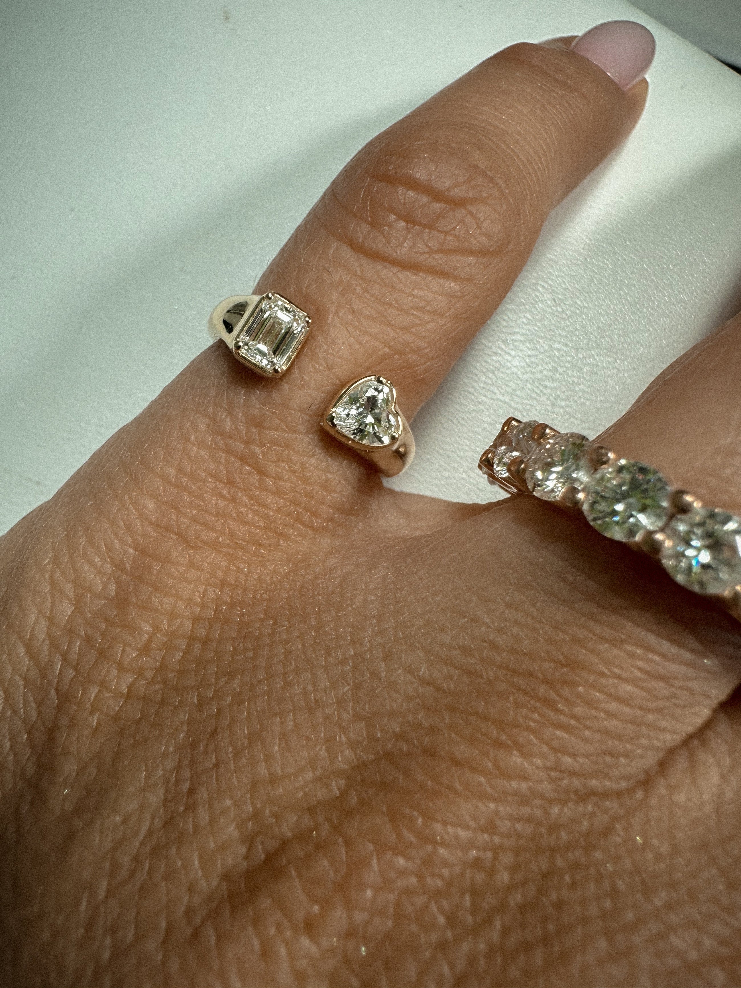 Heart & Emerald Diamond Pinky Ring