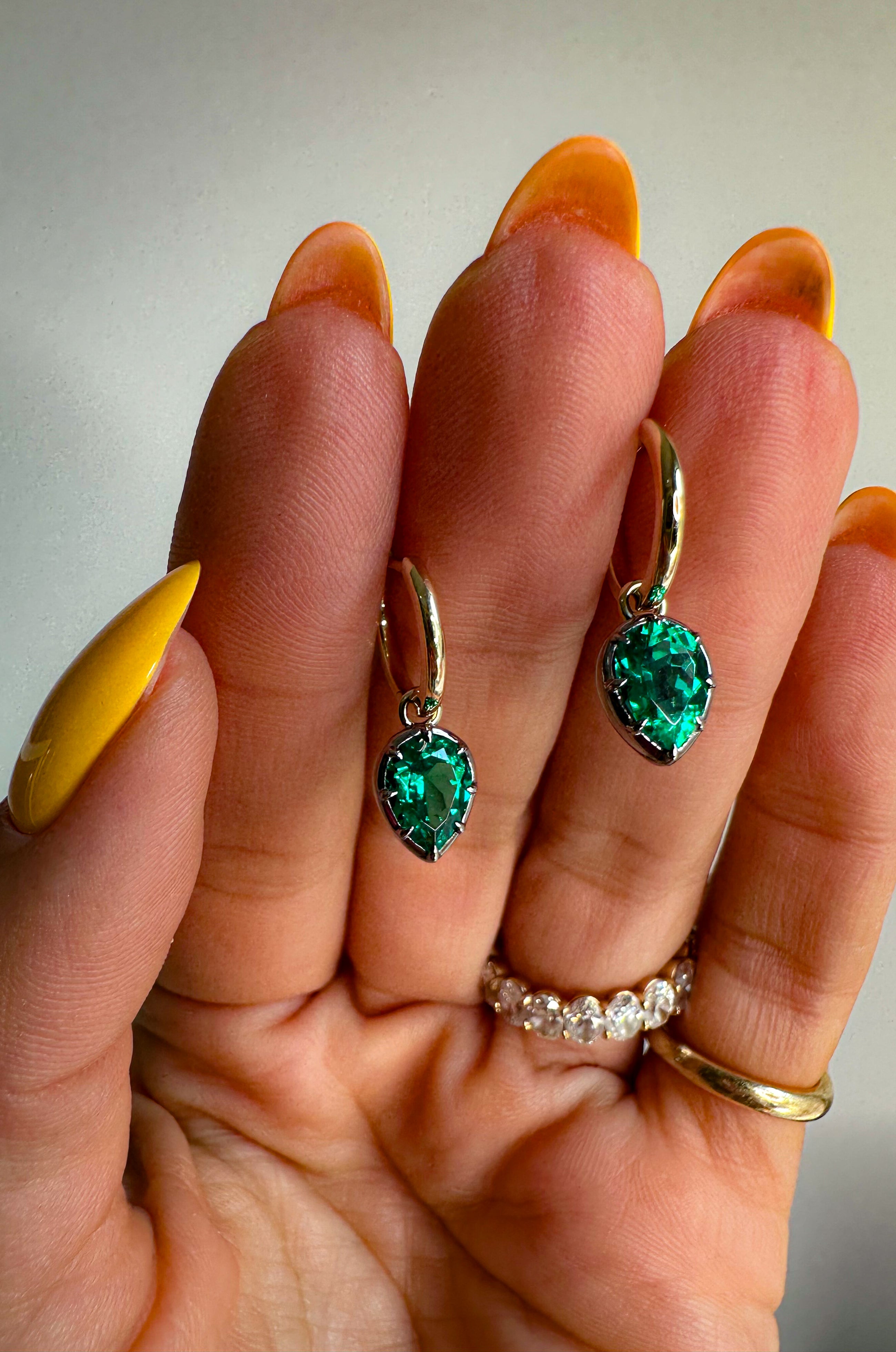 The Seraphine Green Pear Earrings