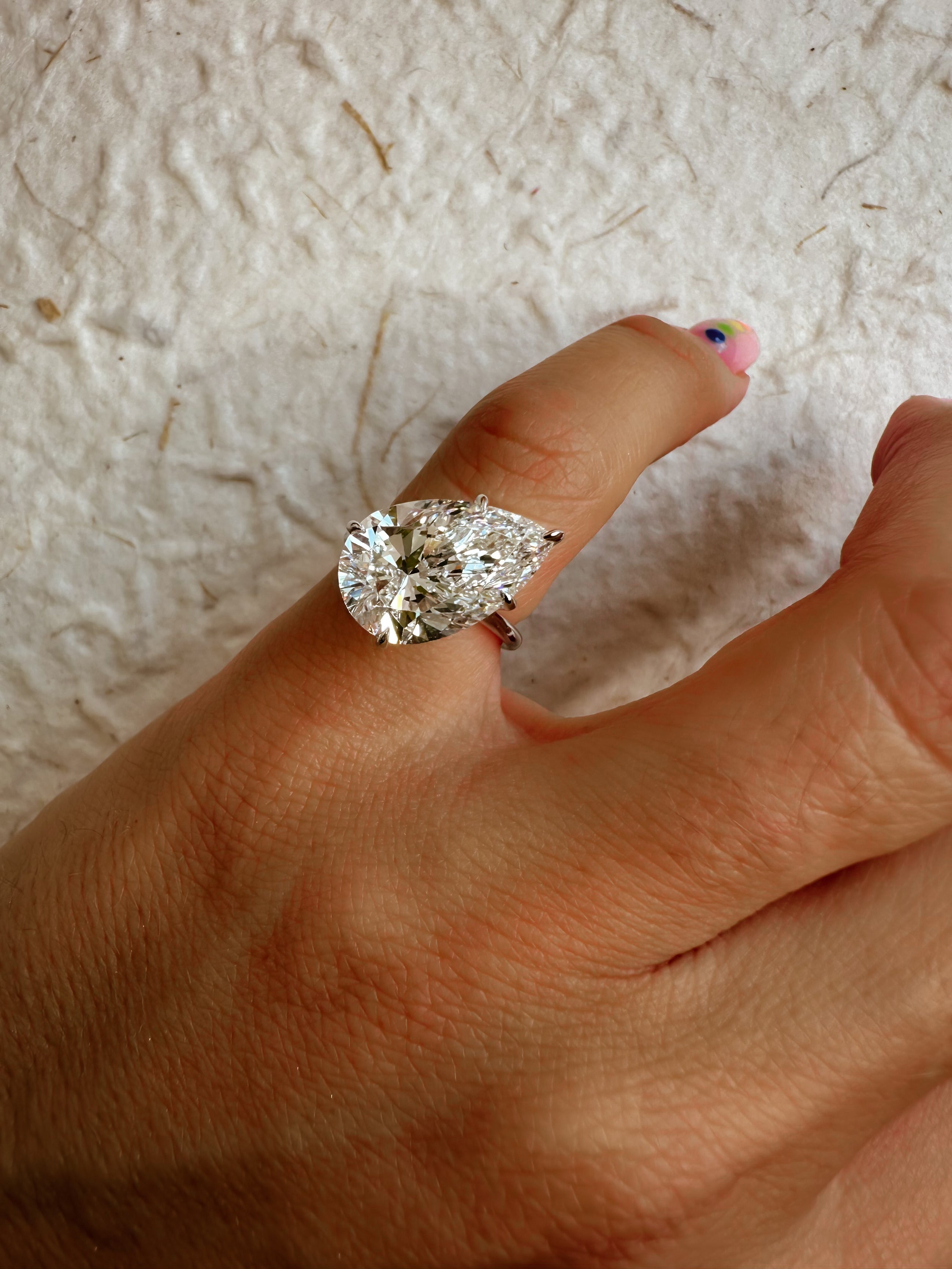 The Big Slanted Pear Ring