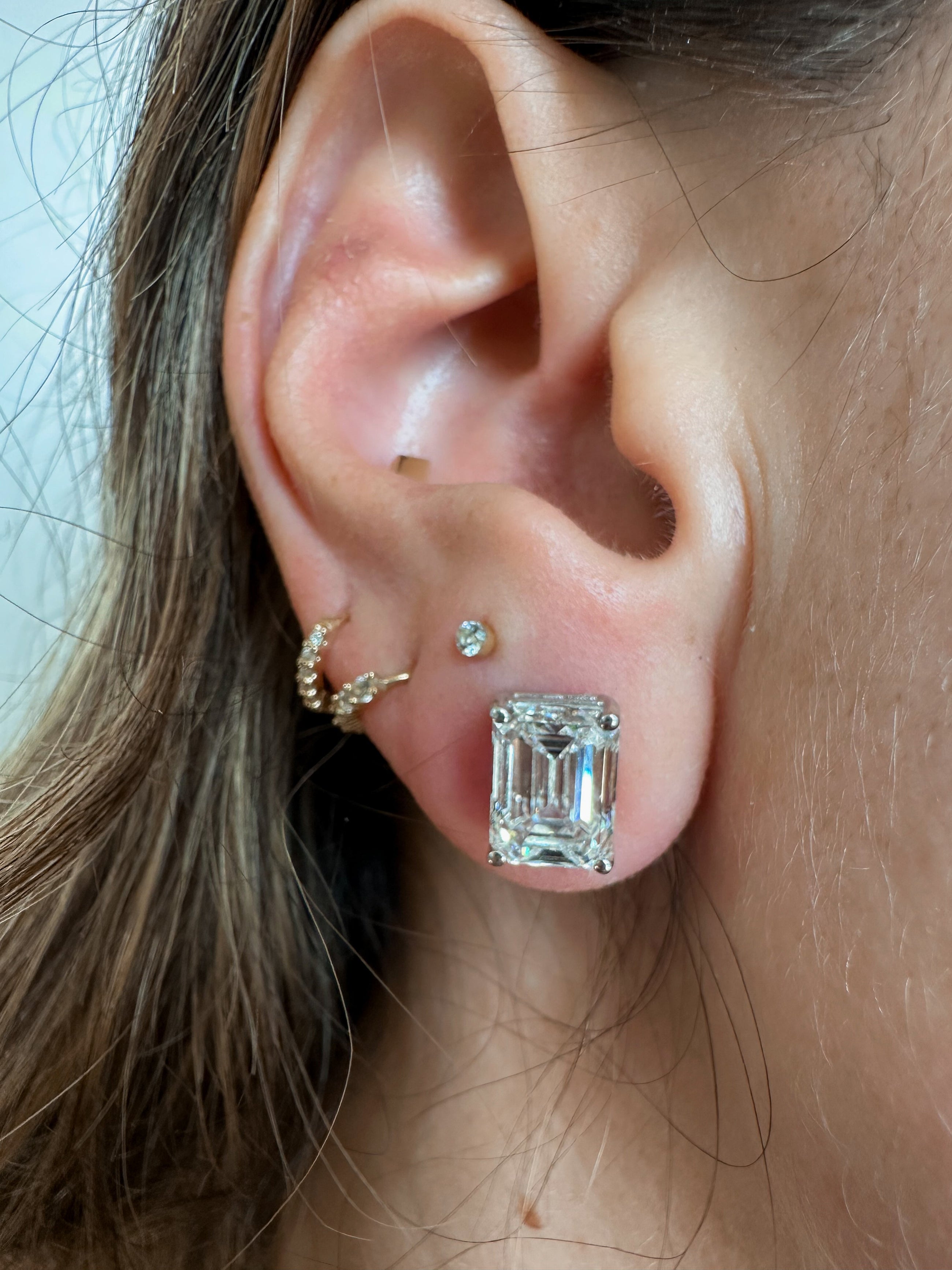 The Quiet Flex - Emerald Cut 6ctw Diamond Studs