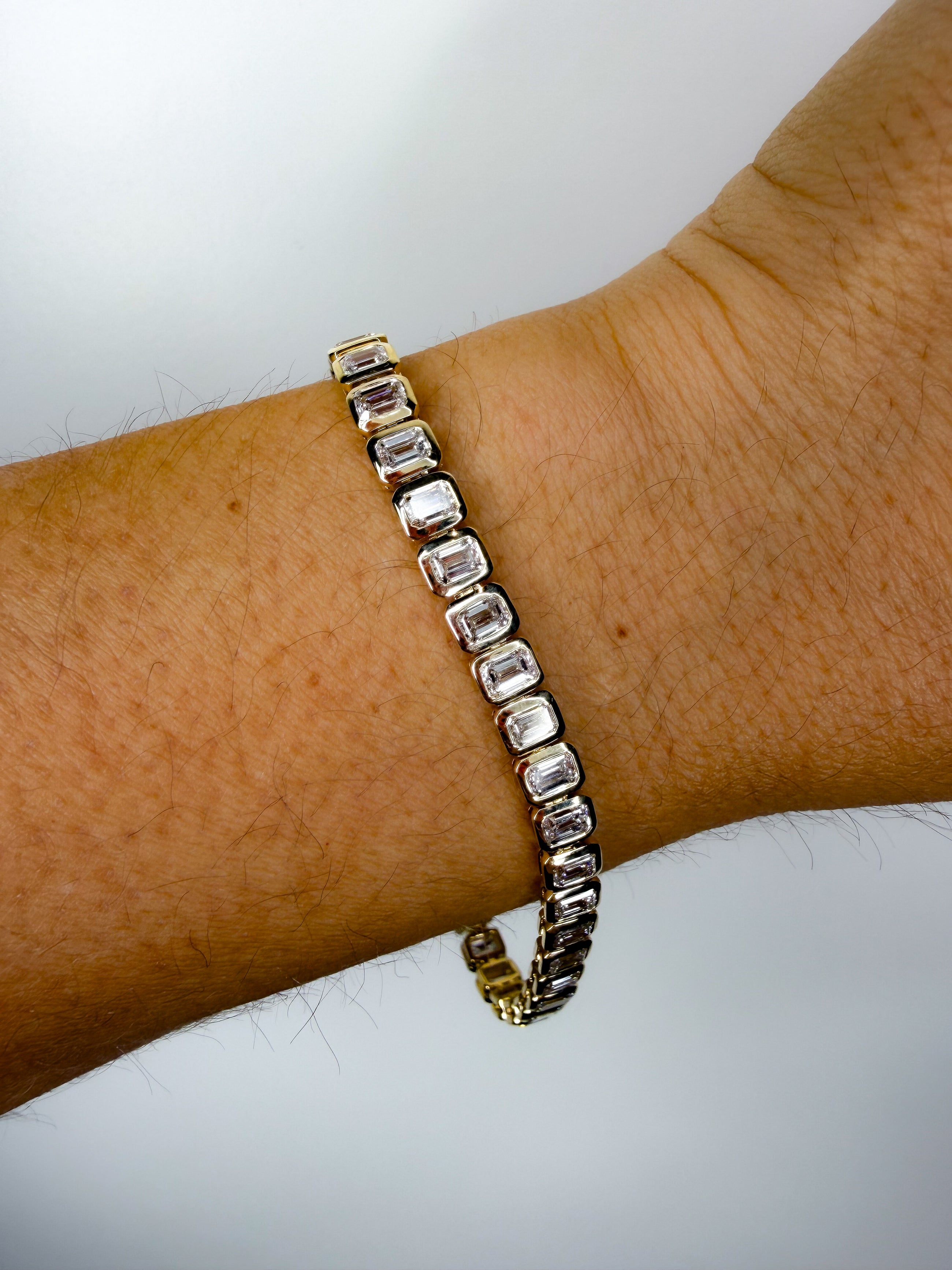 Bezel Emerald Tennis Bracelet