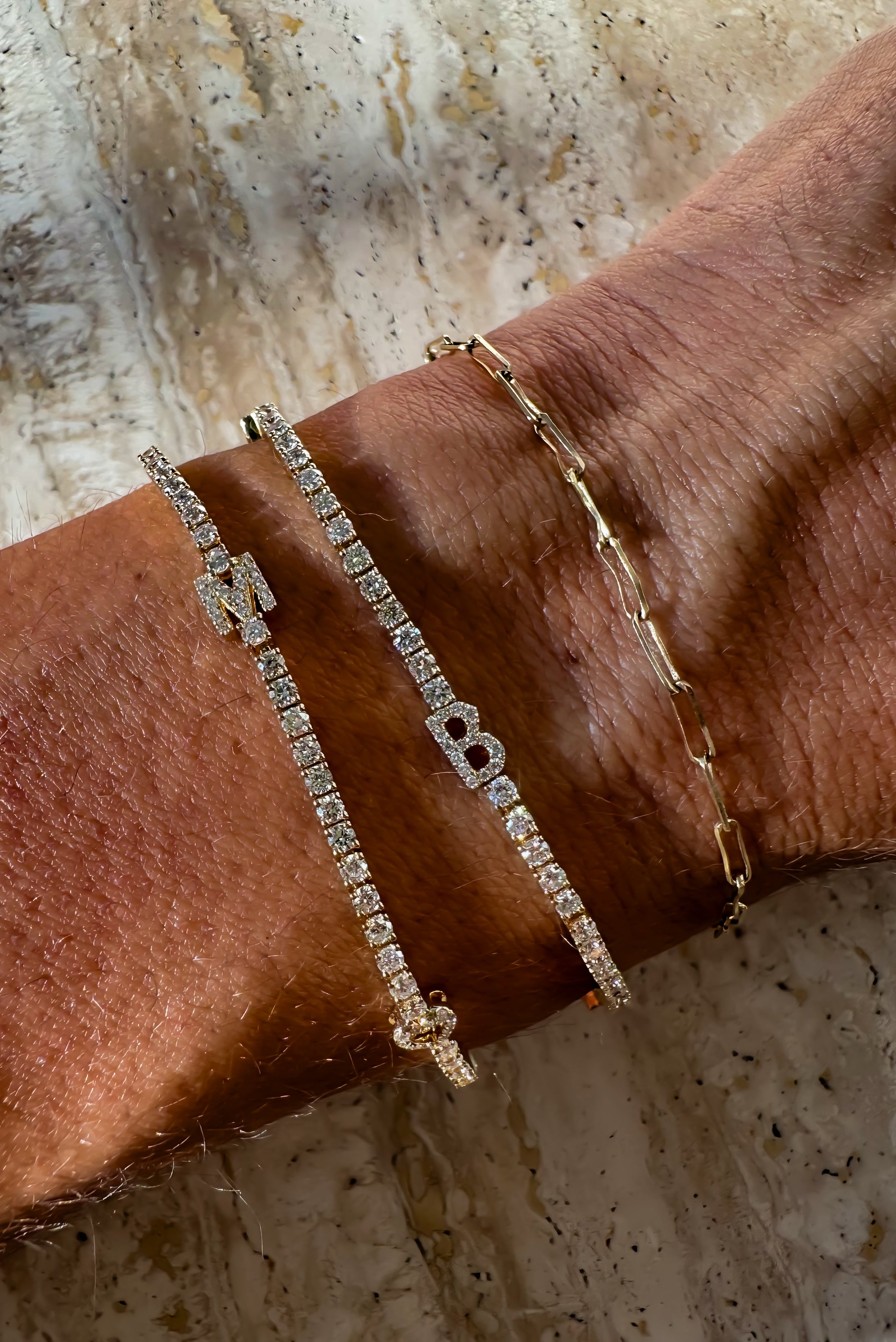 Custom Initial Diamond Tennis Bracelet