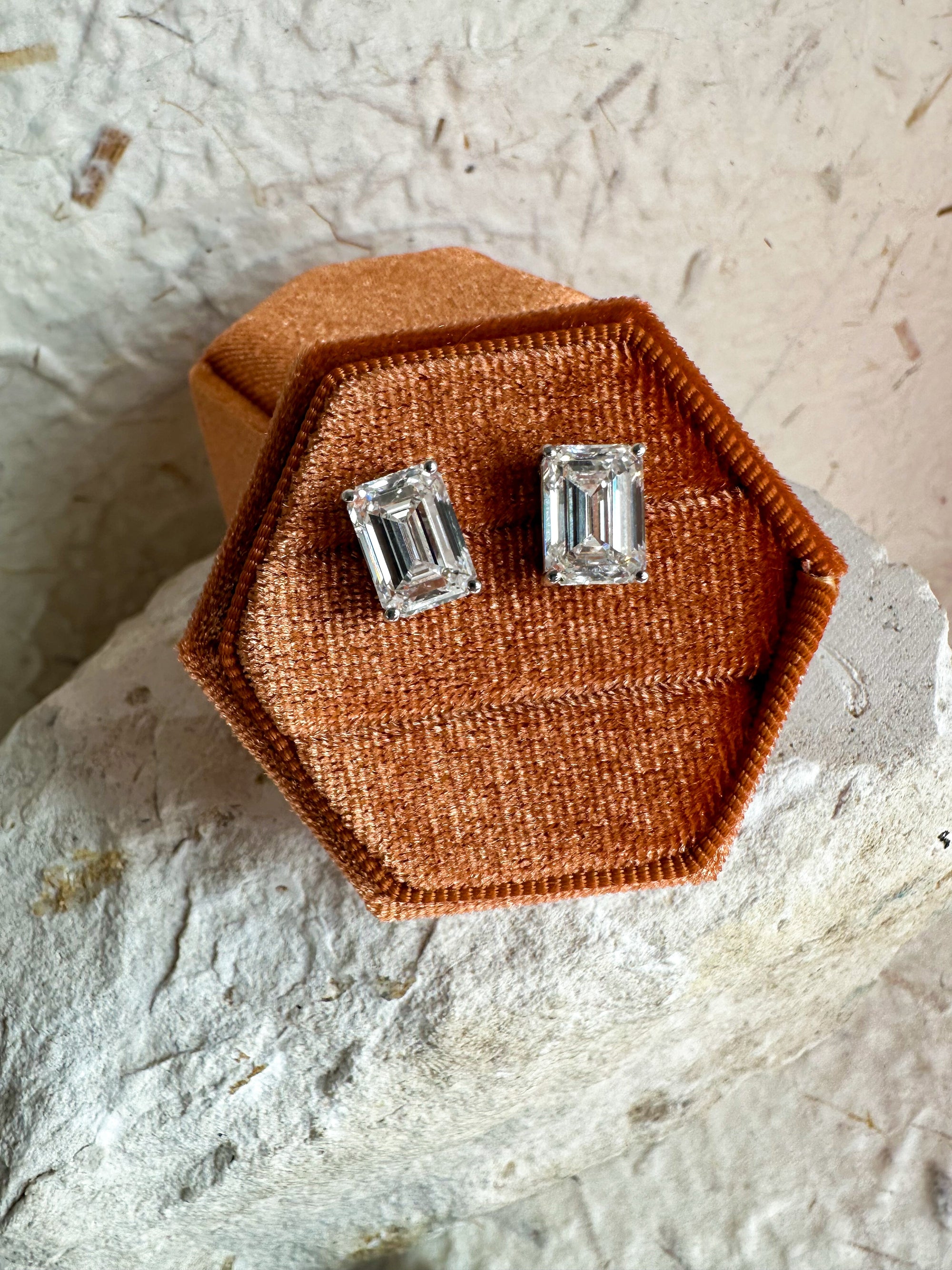 The Quiet Flex - Emerald Cut 6ctw Diamond Studs