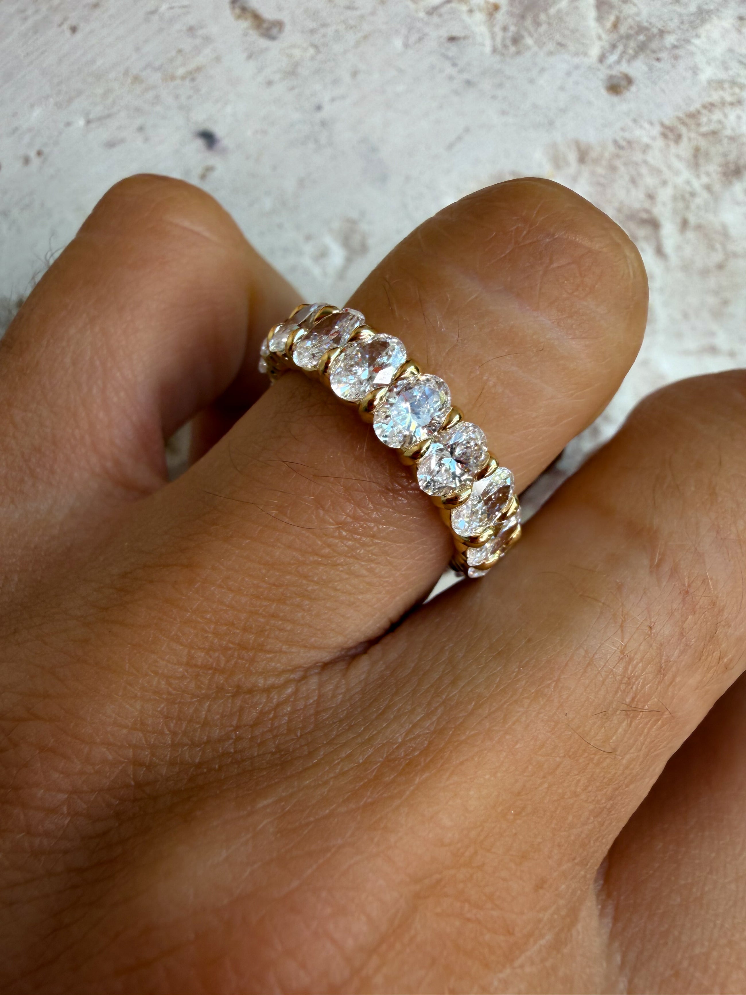 Low Profile Oval Eternity Band