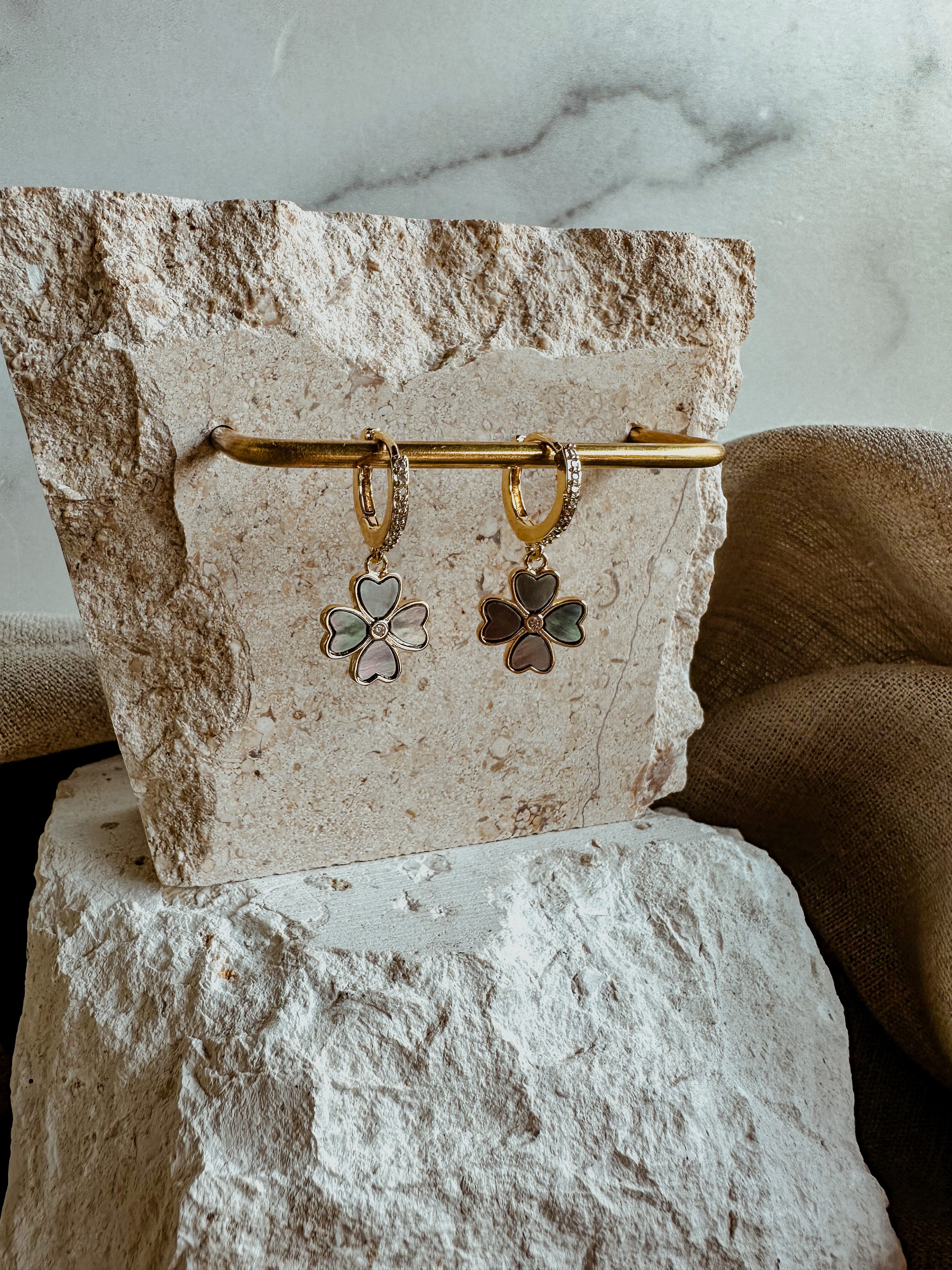 Grey Clover Earrings