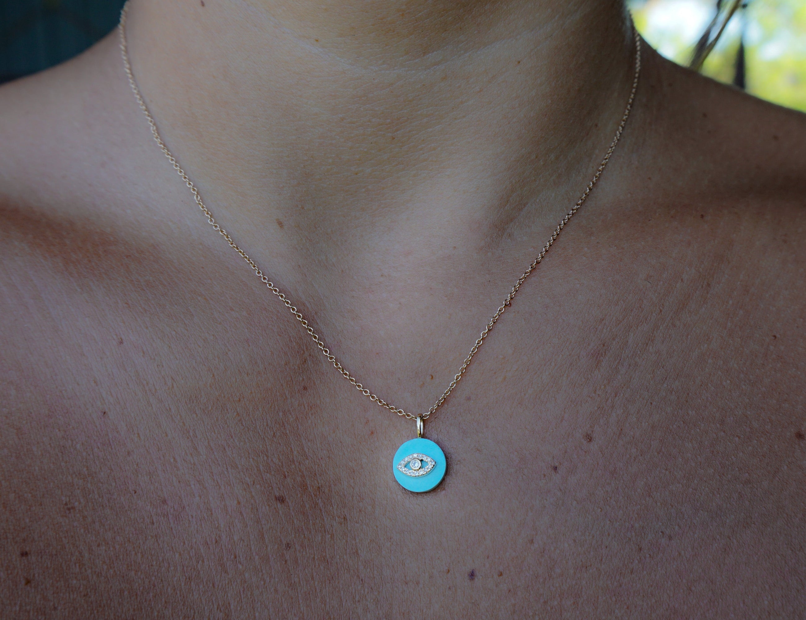 Mini Diamond Eye Amulet Necklace
