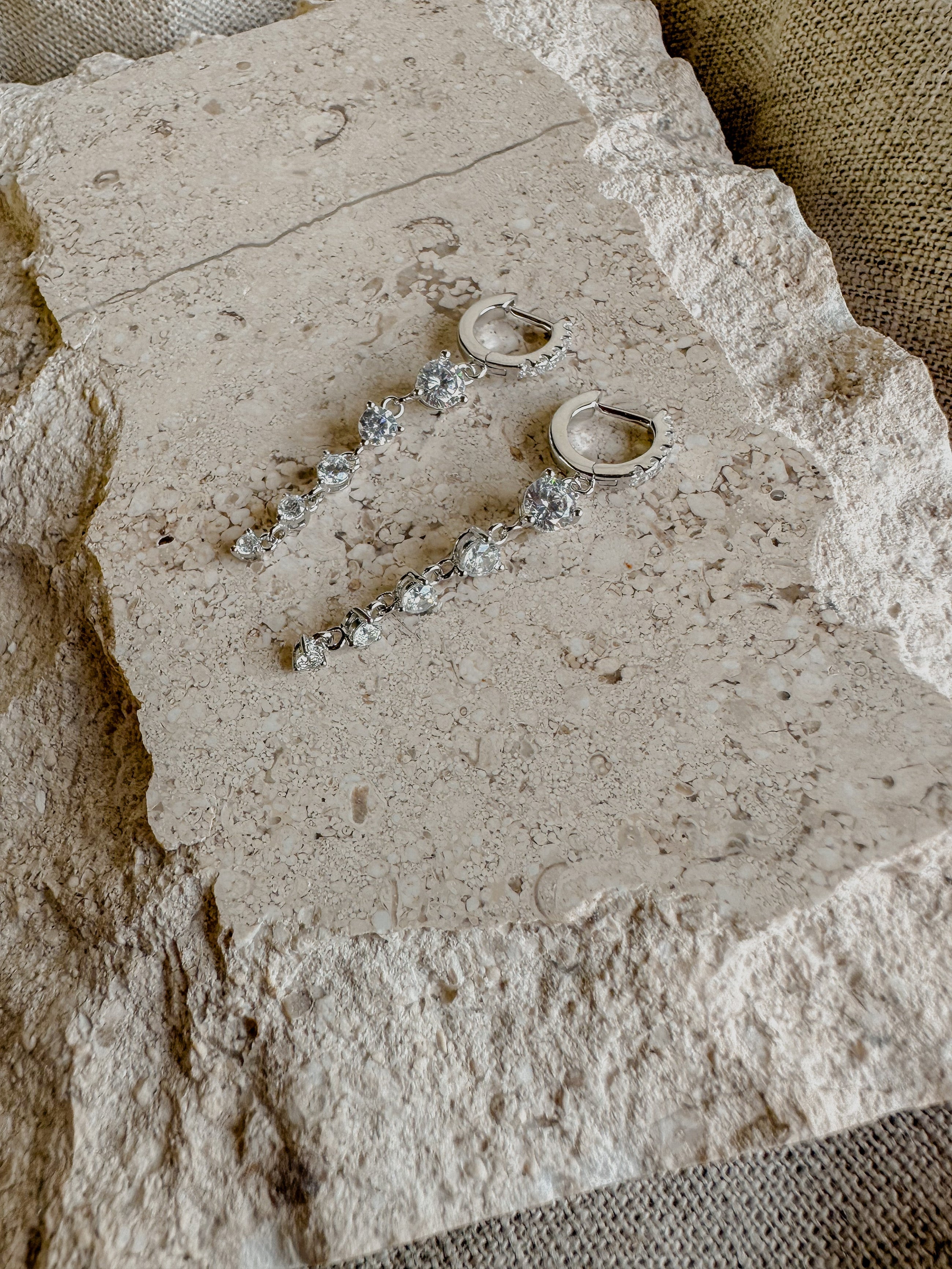 Long Crystal Drop Earrings