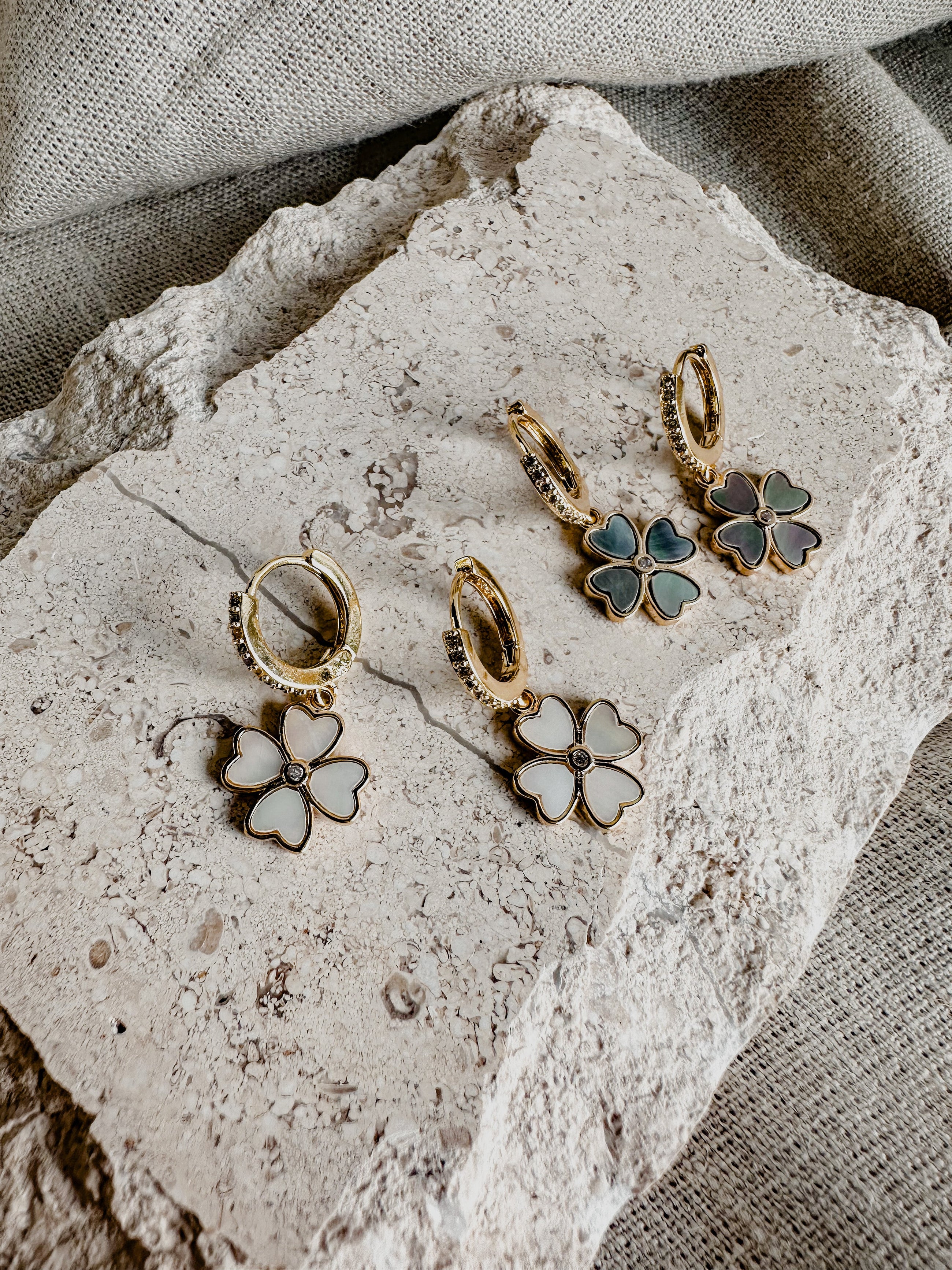 Grey Clover Earrings