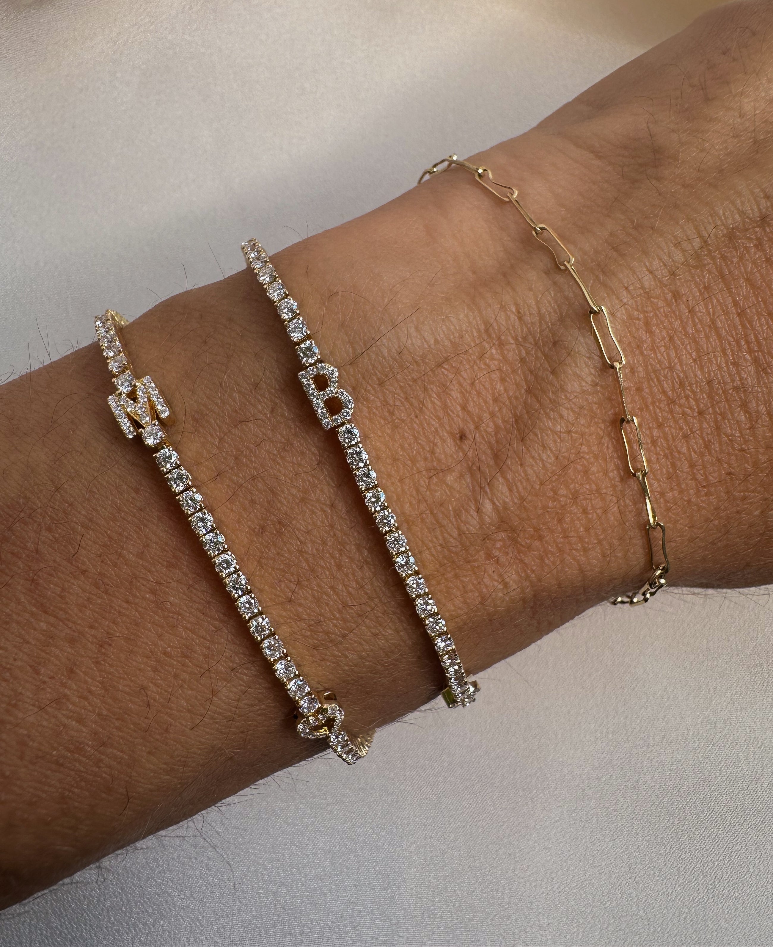 Custom Initial Diamond Tennis Bracelet