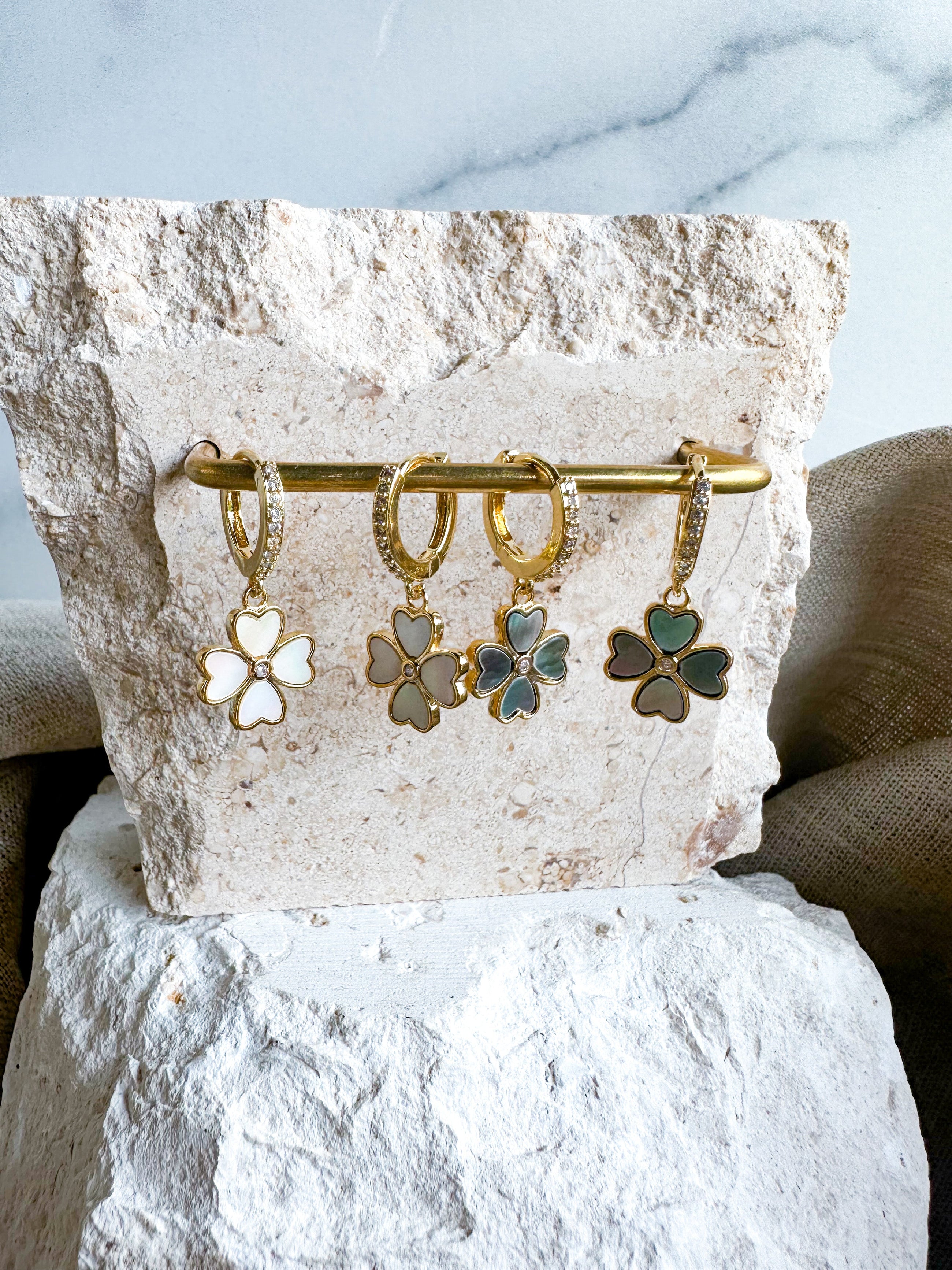 Grey Clover Earrings