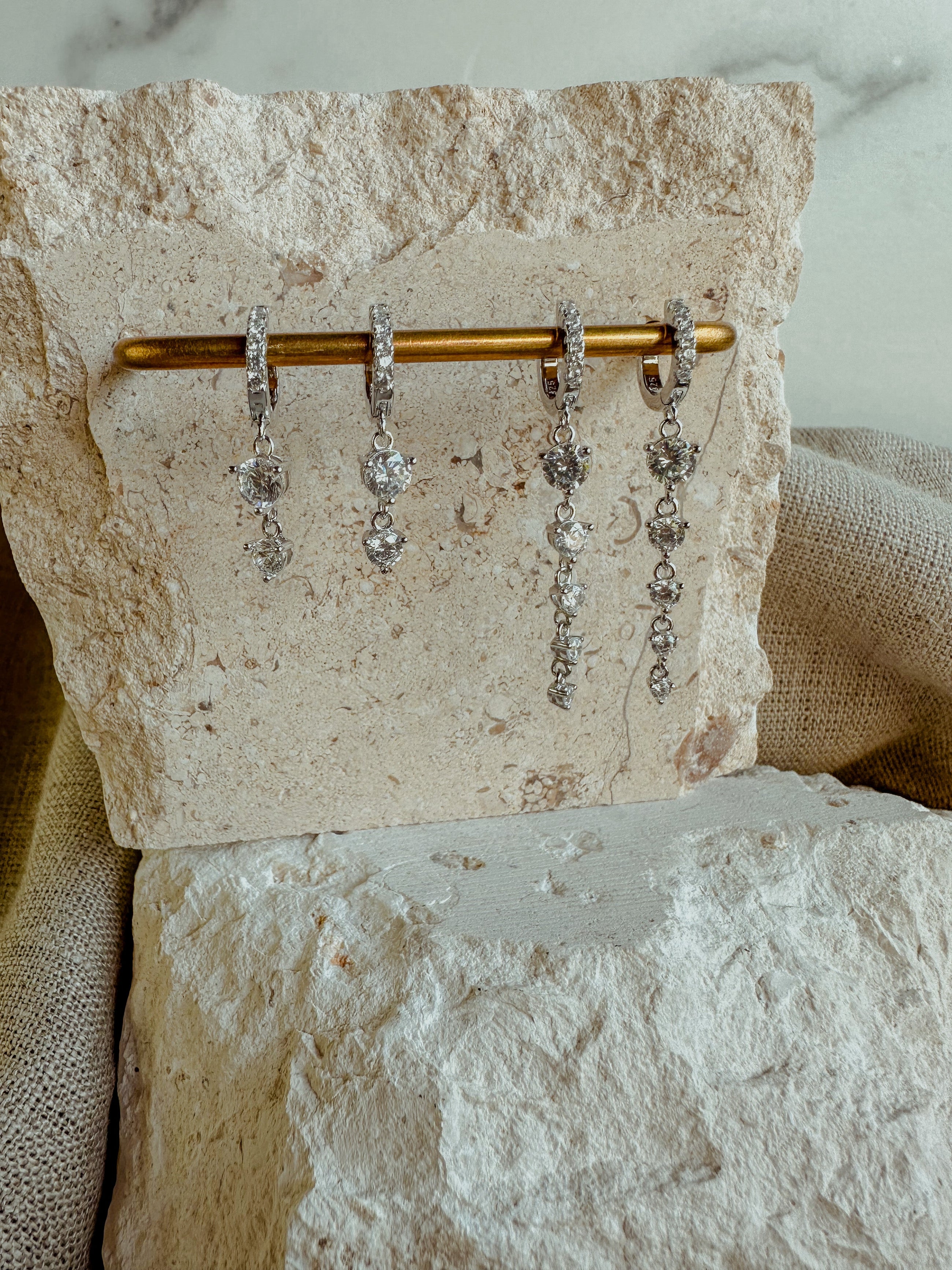 Long Crystal Drop Earrings