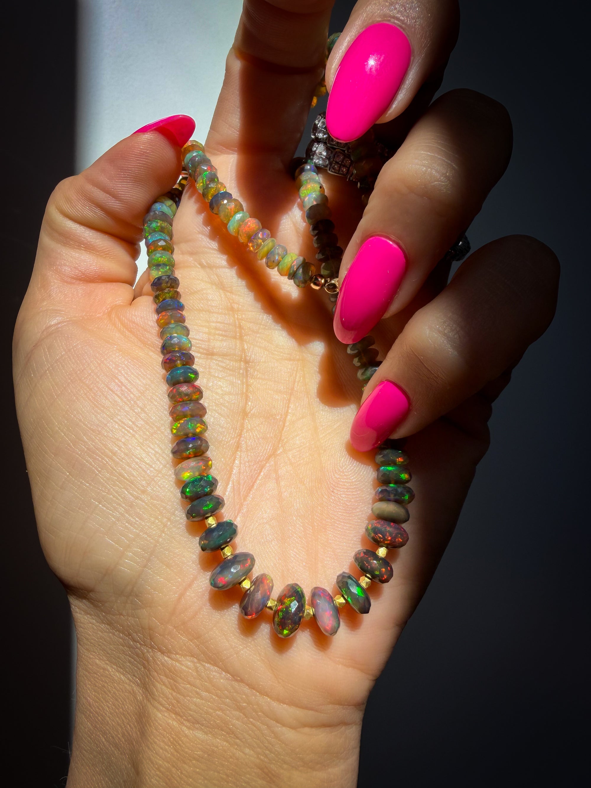 Midnight Fire Opal Necklace