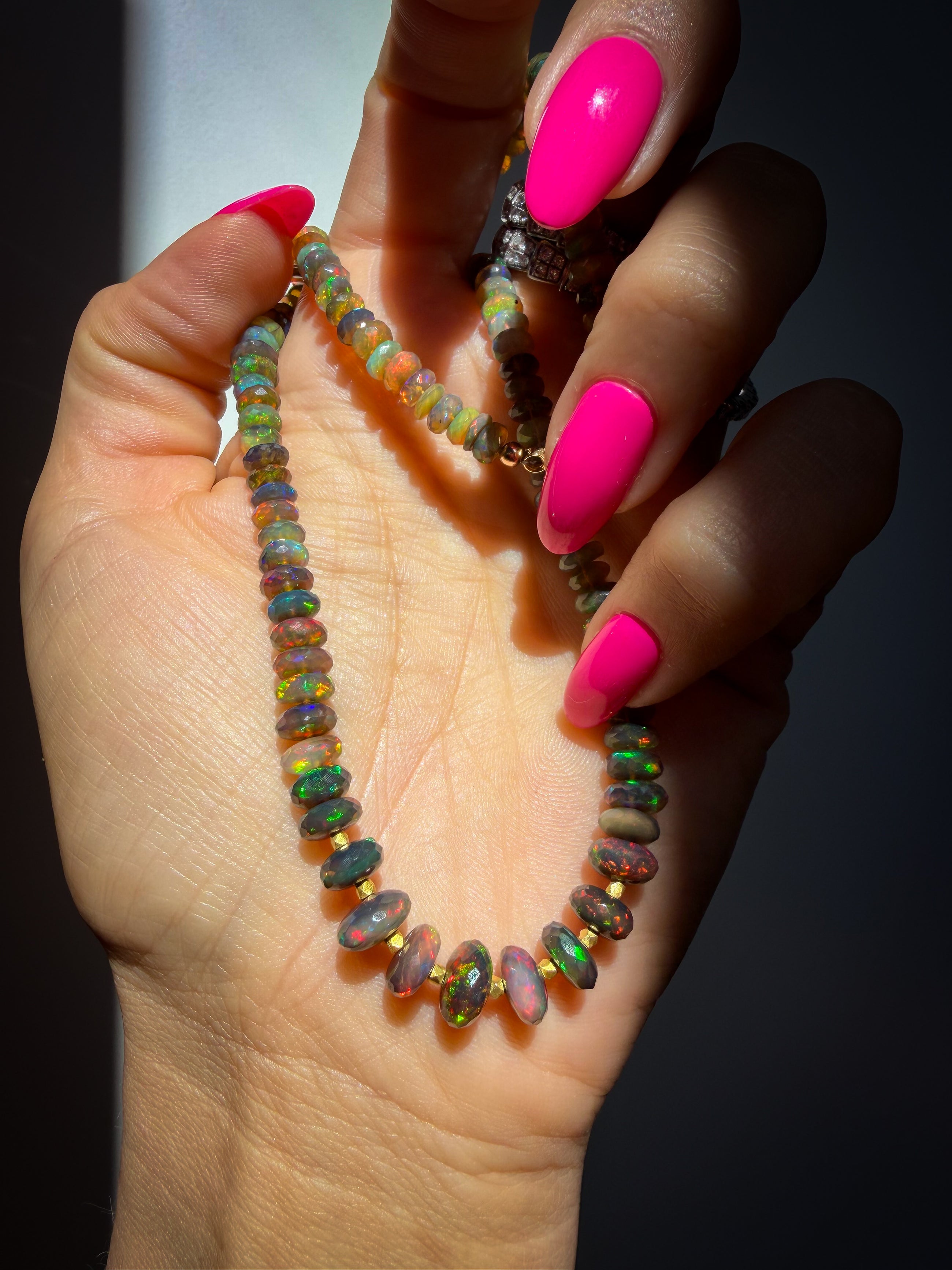 Midnight Fire Opal Necklace