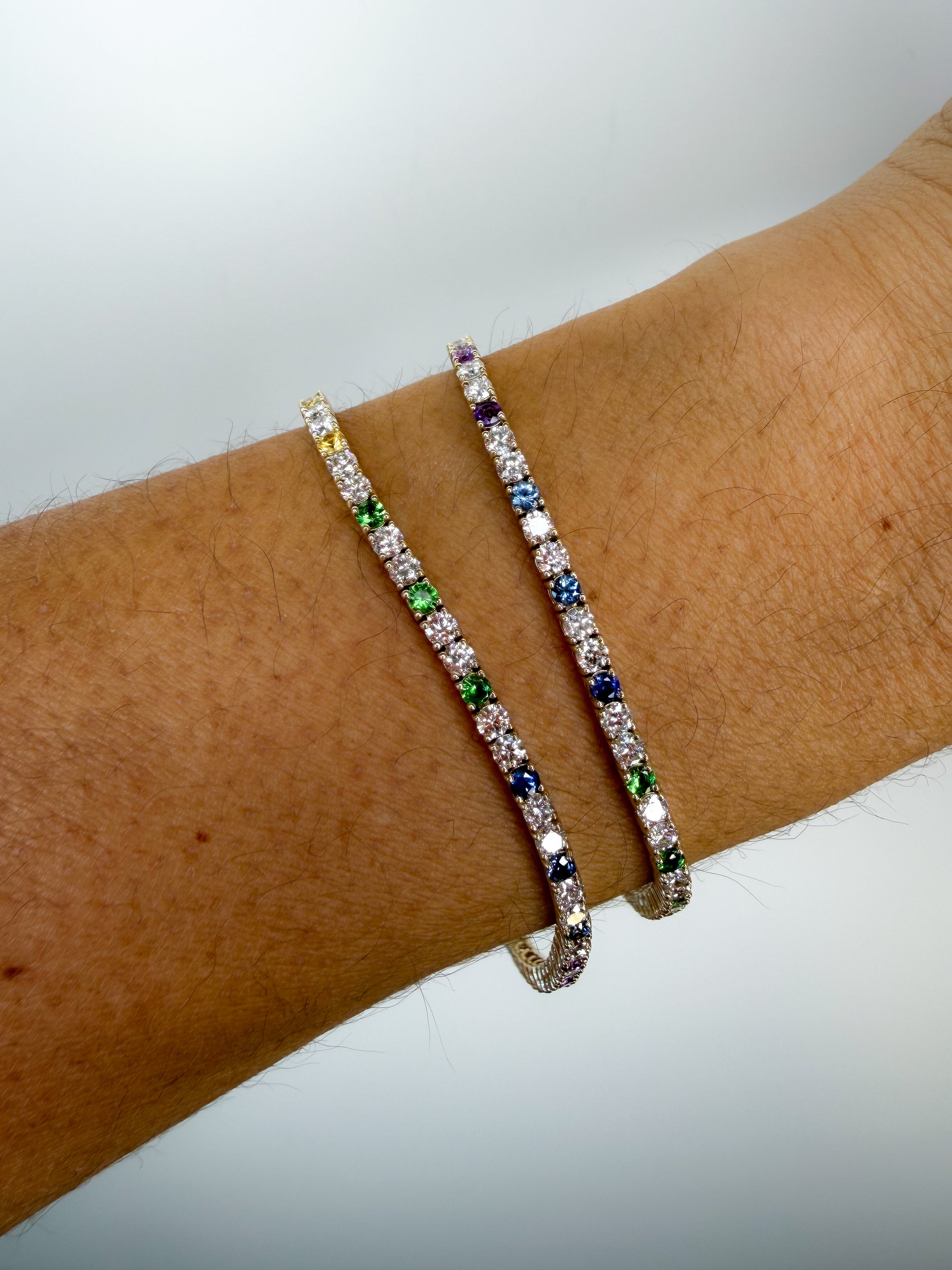 Rainbow Diamond Tennis Bracelet