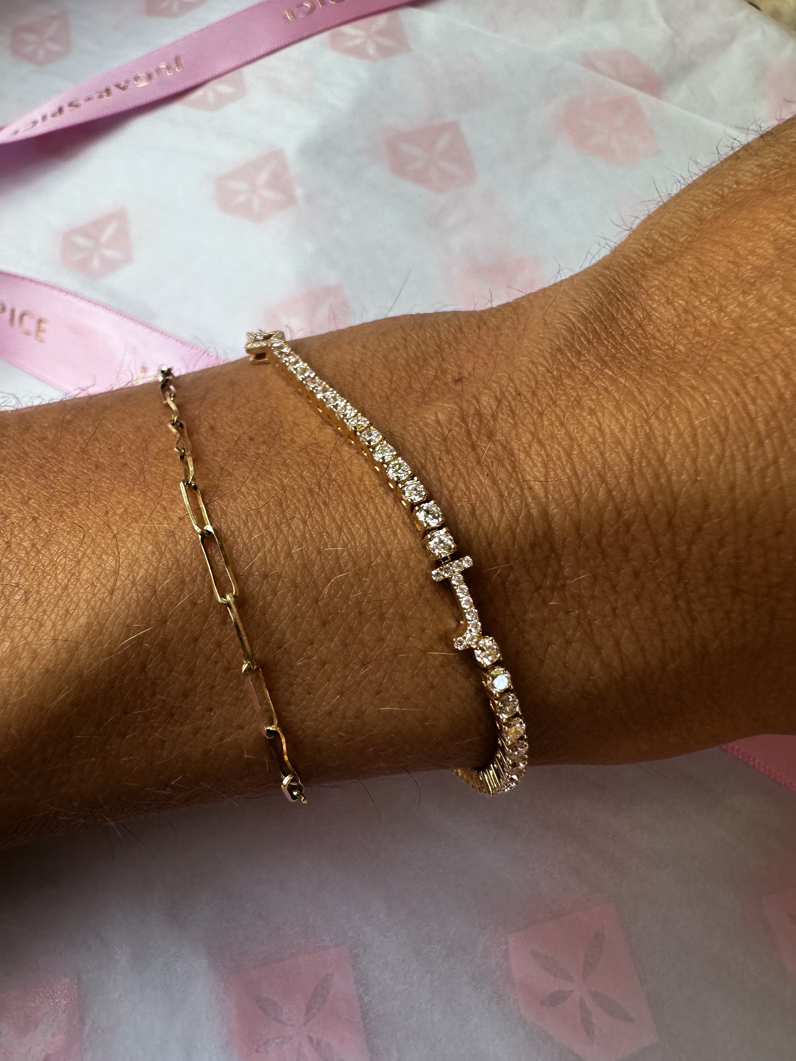 Custom Initial Diamond Tennis Bracelet