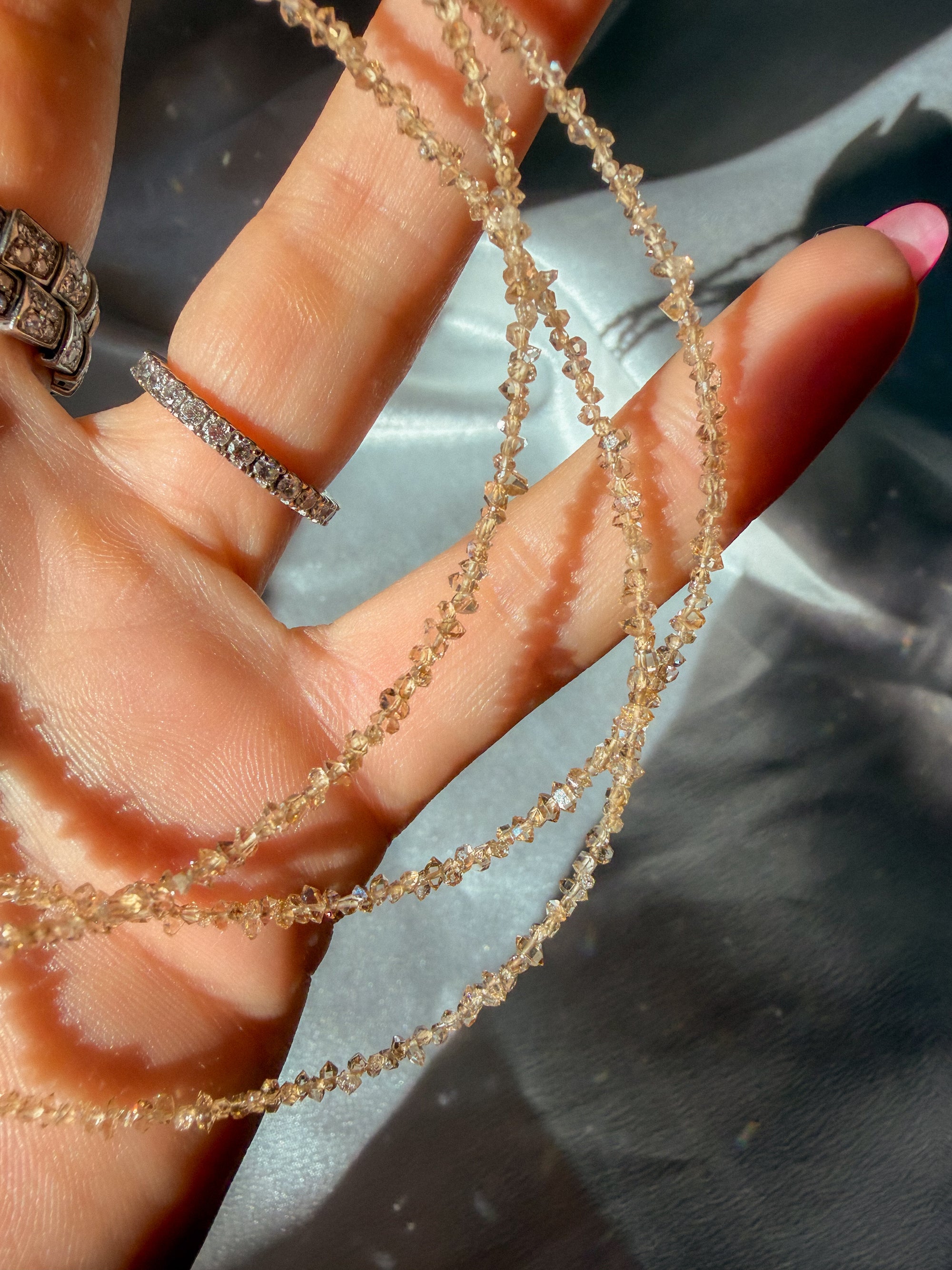 Champagne Spark Herkimer Necklace