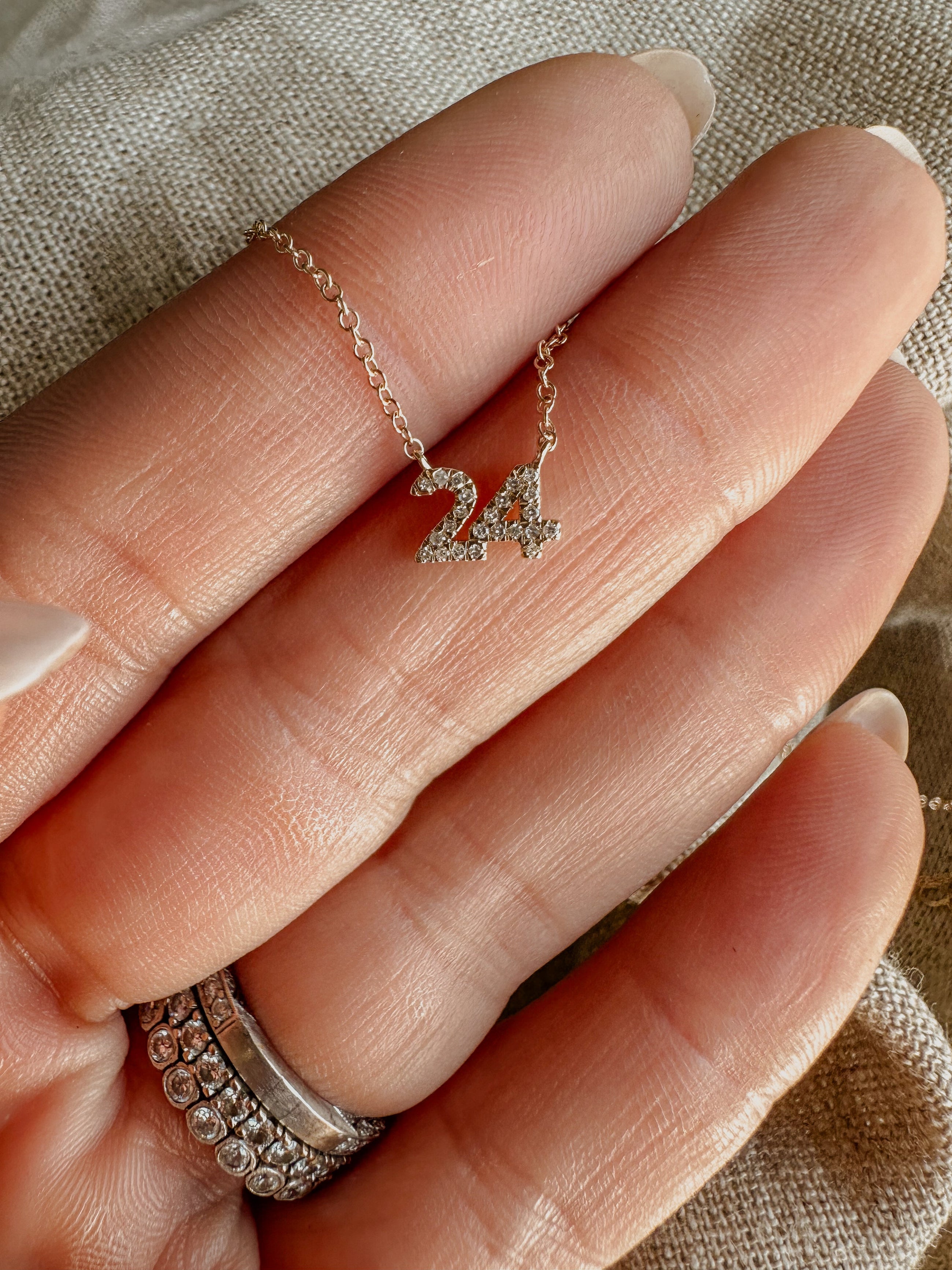 Nano Diamond Number Necklace