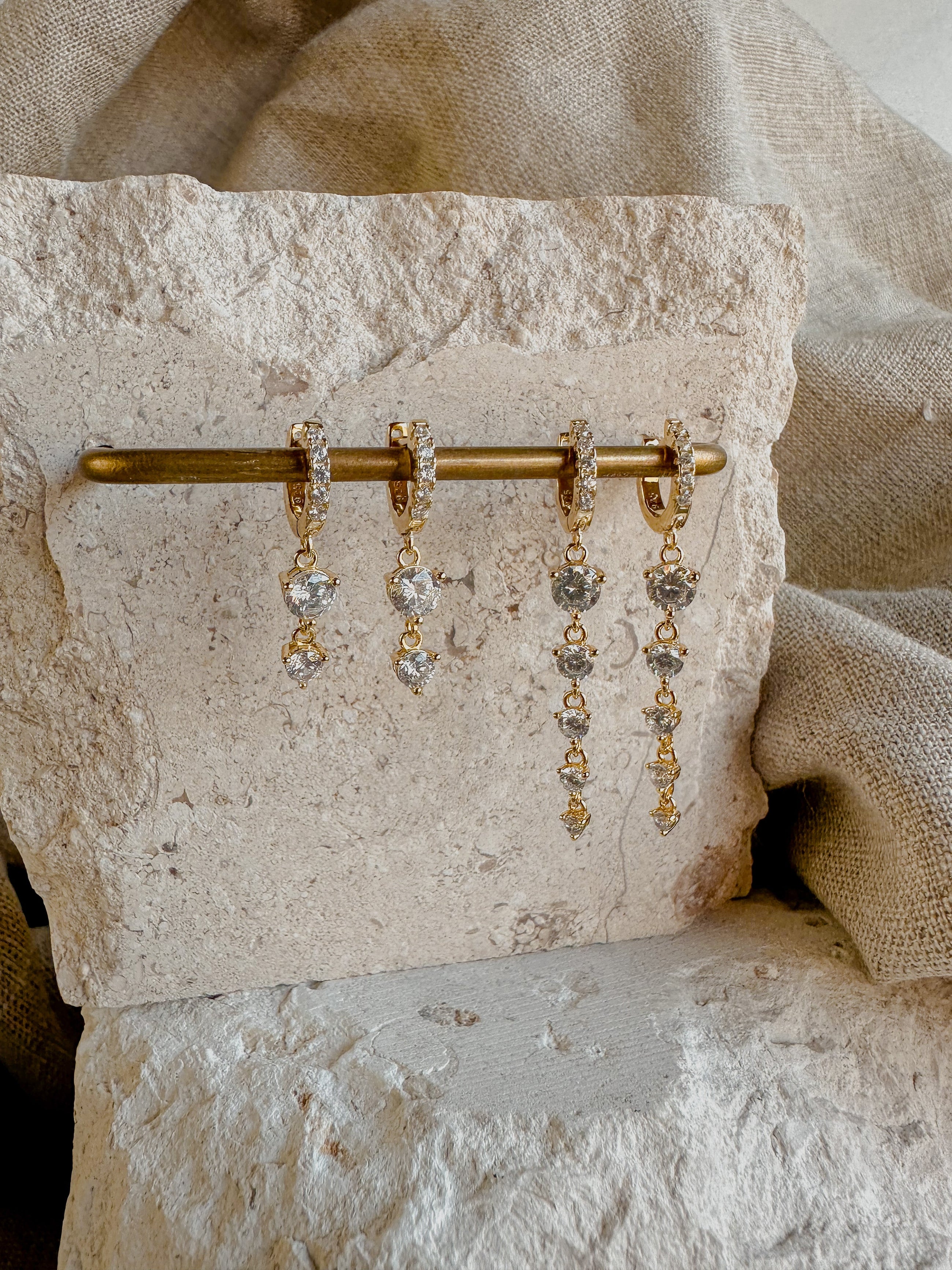 Long Crystal Drop Earrings