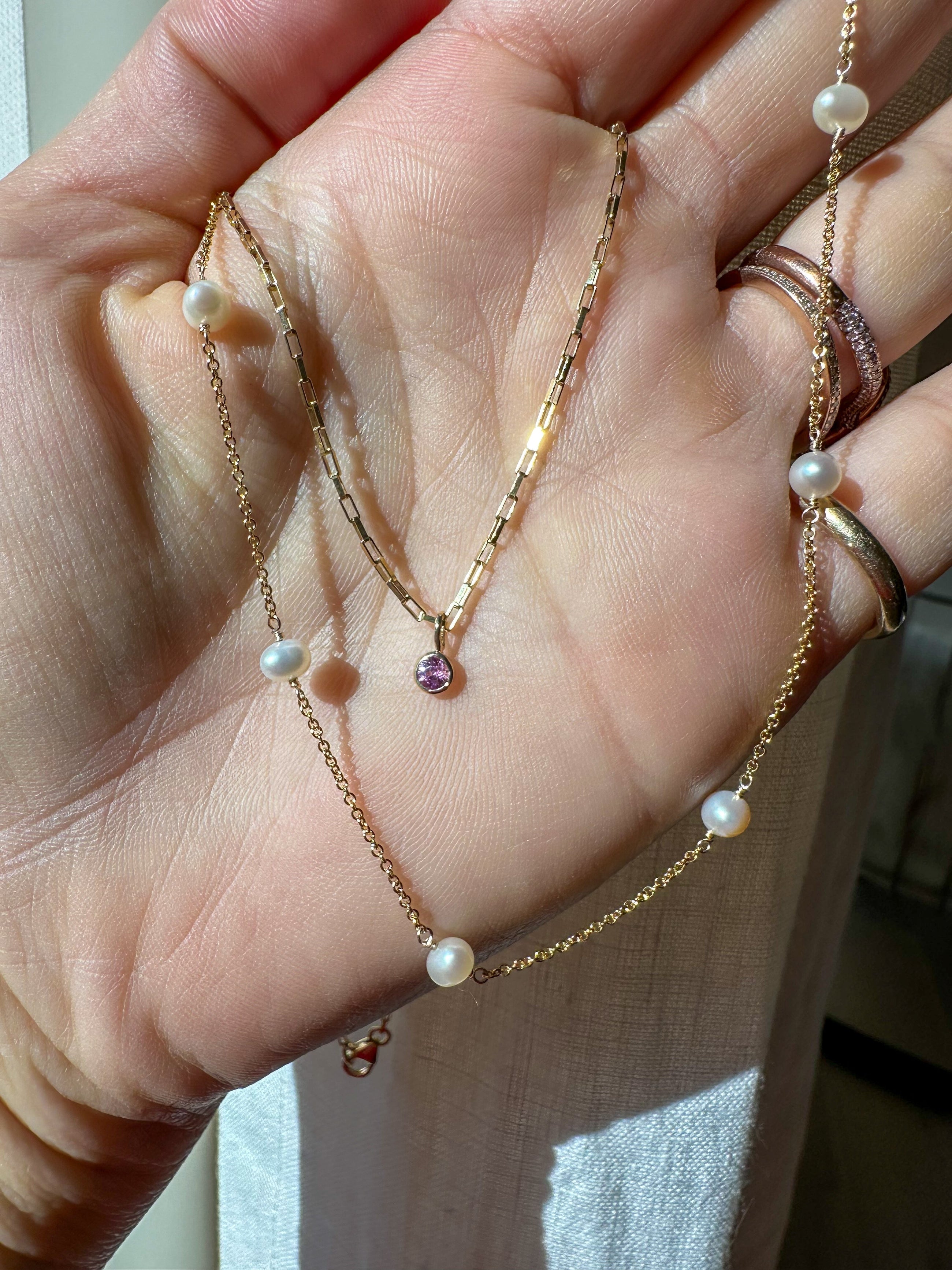 Pearl Link Chain Necklace