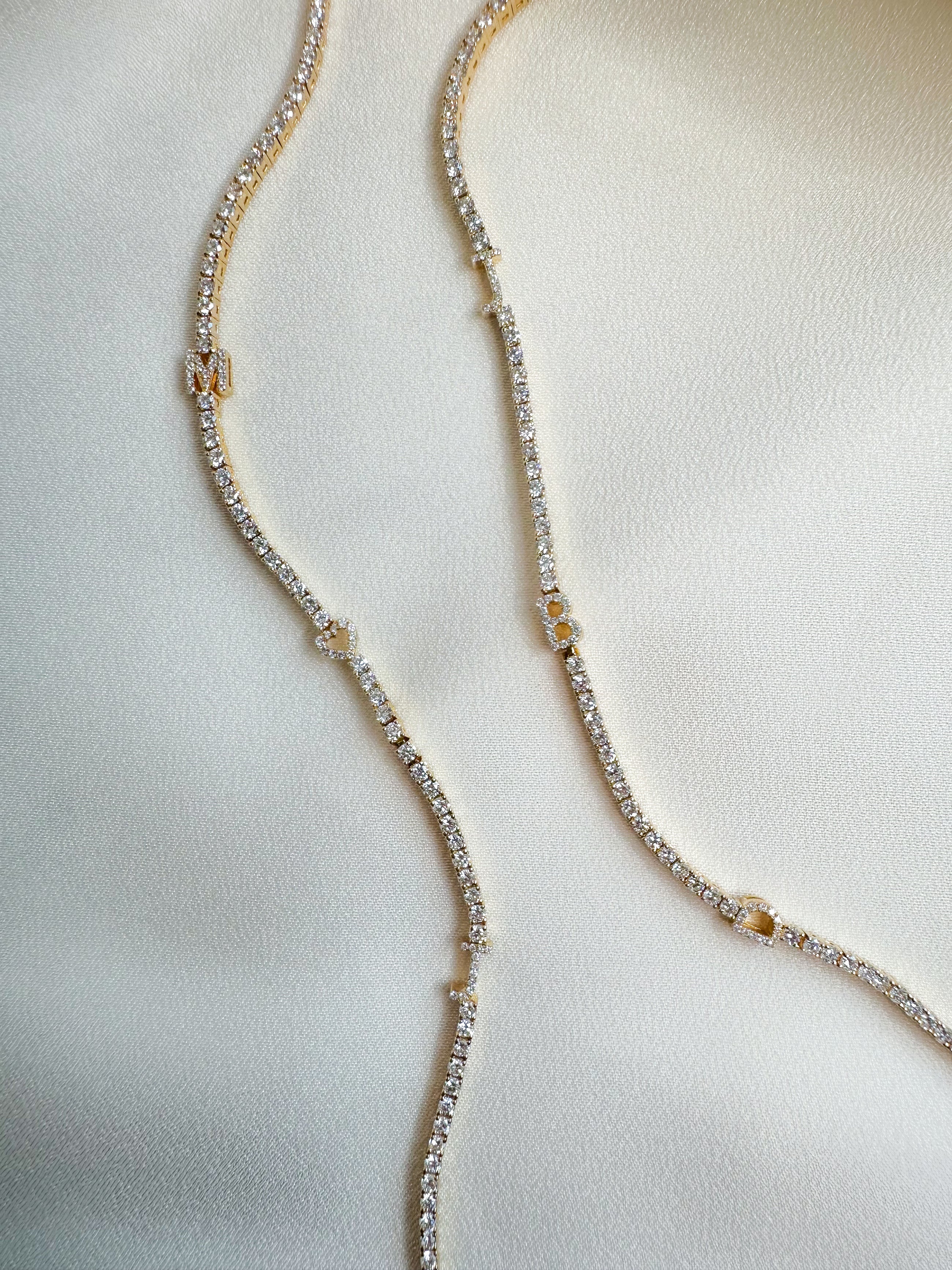 Custom Initial Diamond Tennis Bracelet