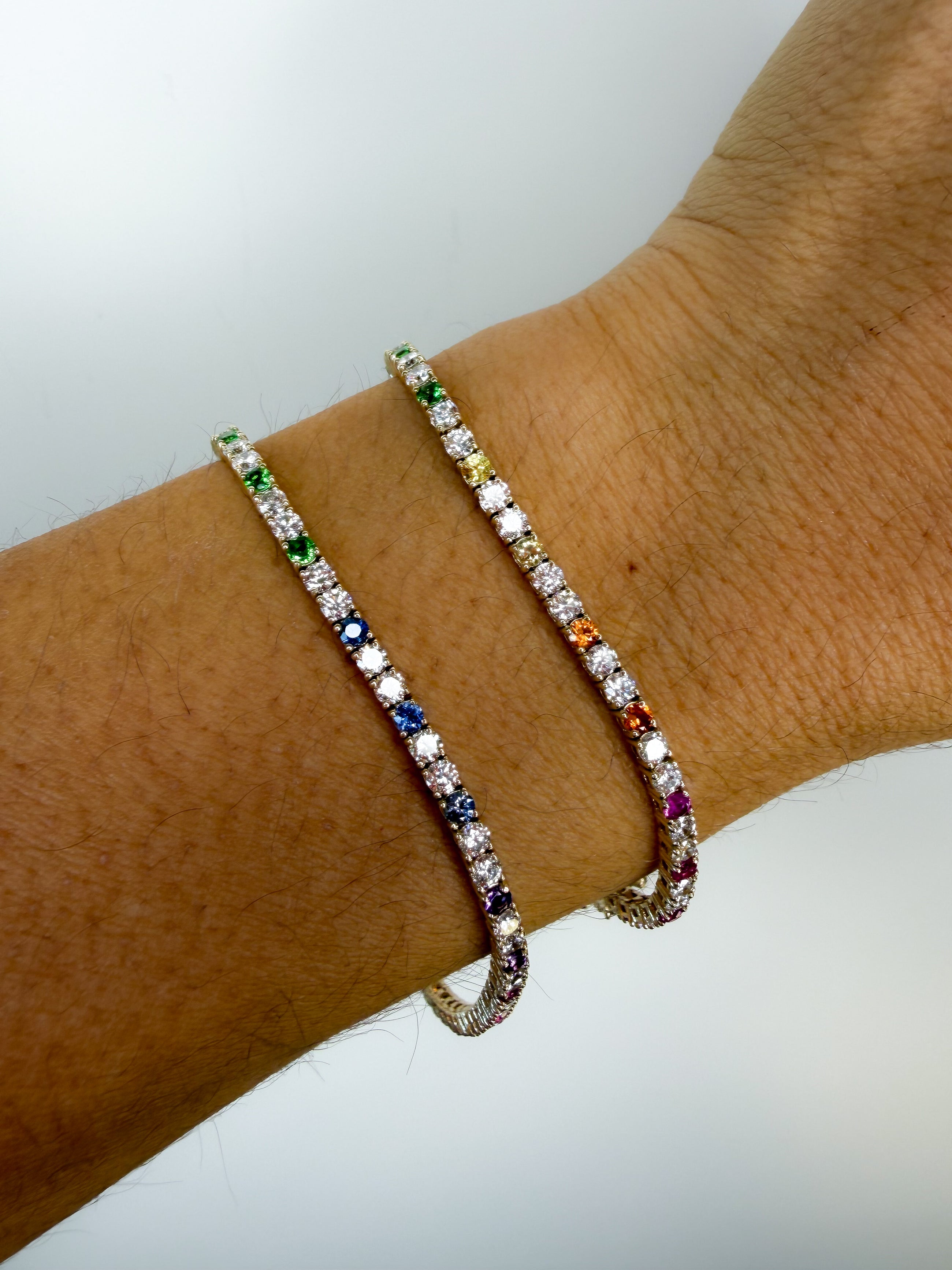 Rainbow Diamond Tennis Bracelet