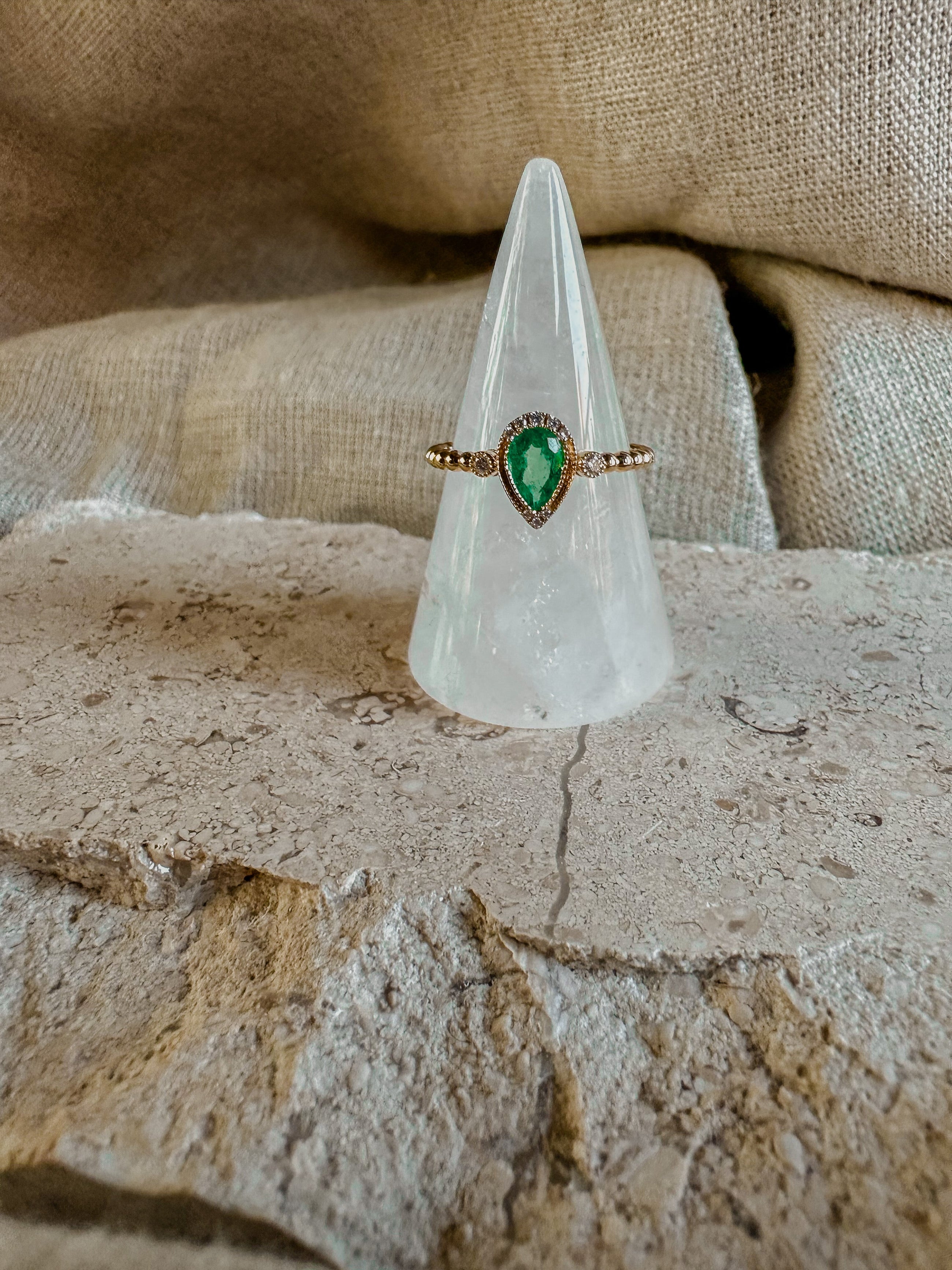 Gemstone Pear Diamond Ring