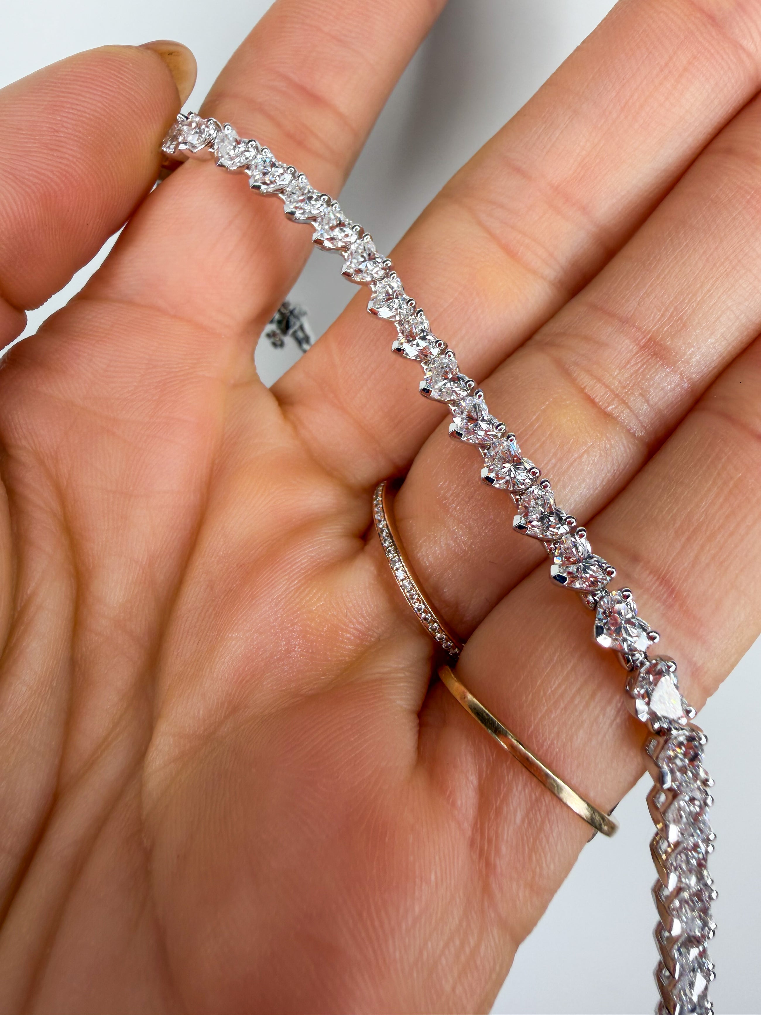 The Vertical Heart Tennis Bracelet