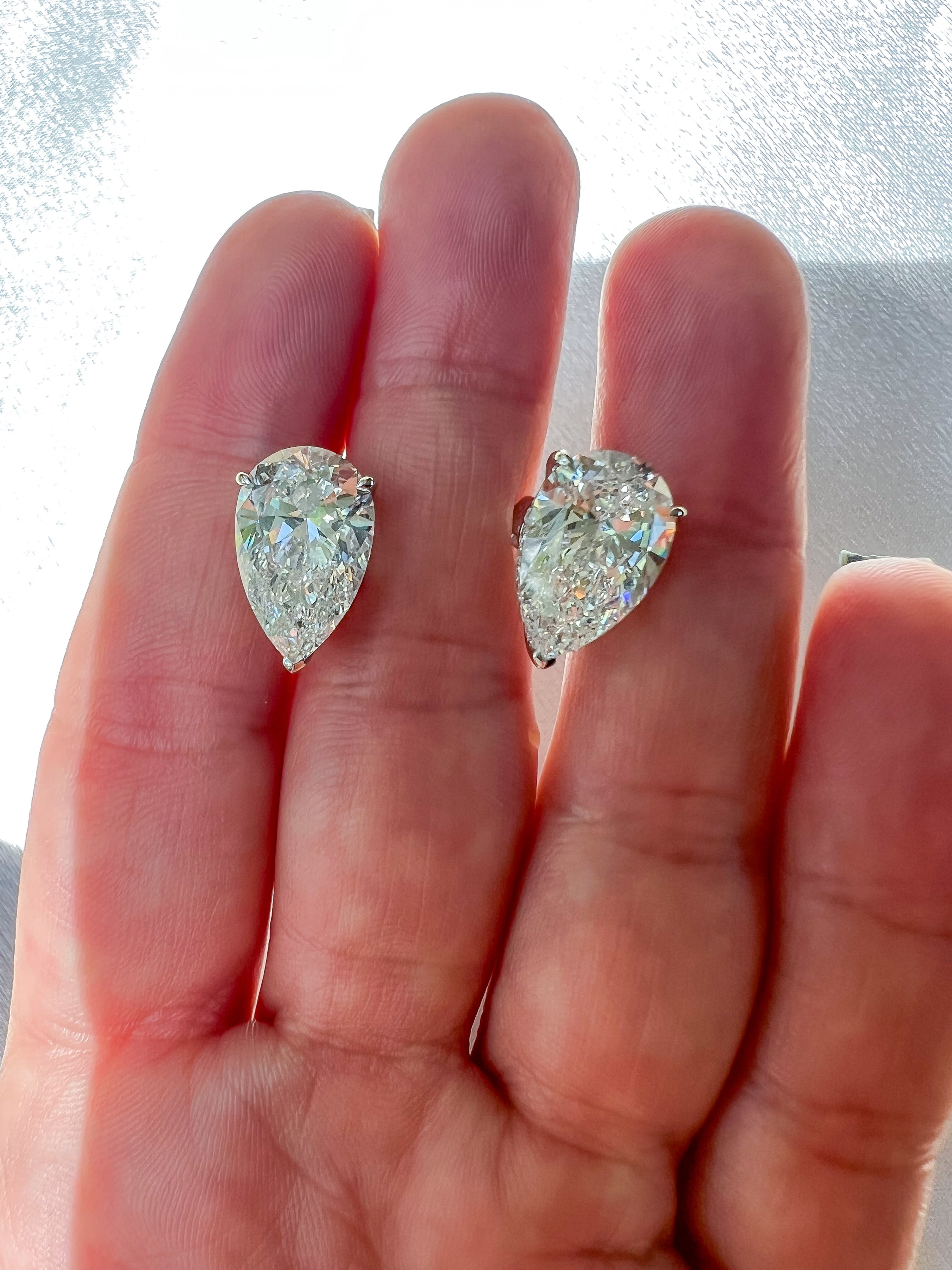 Spiked Pears - 10ctw Diamond Studs