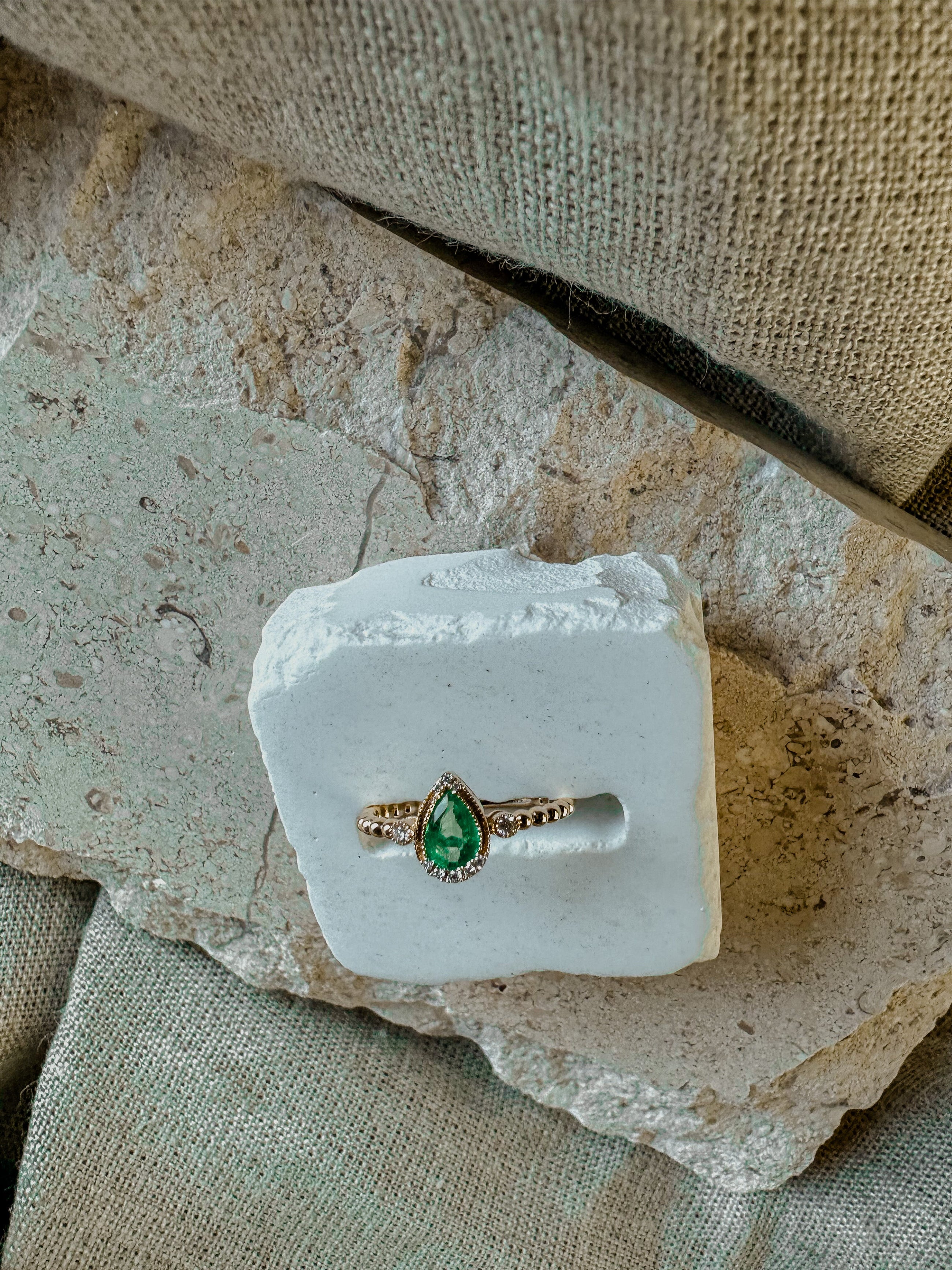 Gemstone Pear Diamond Ring