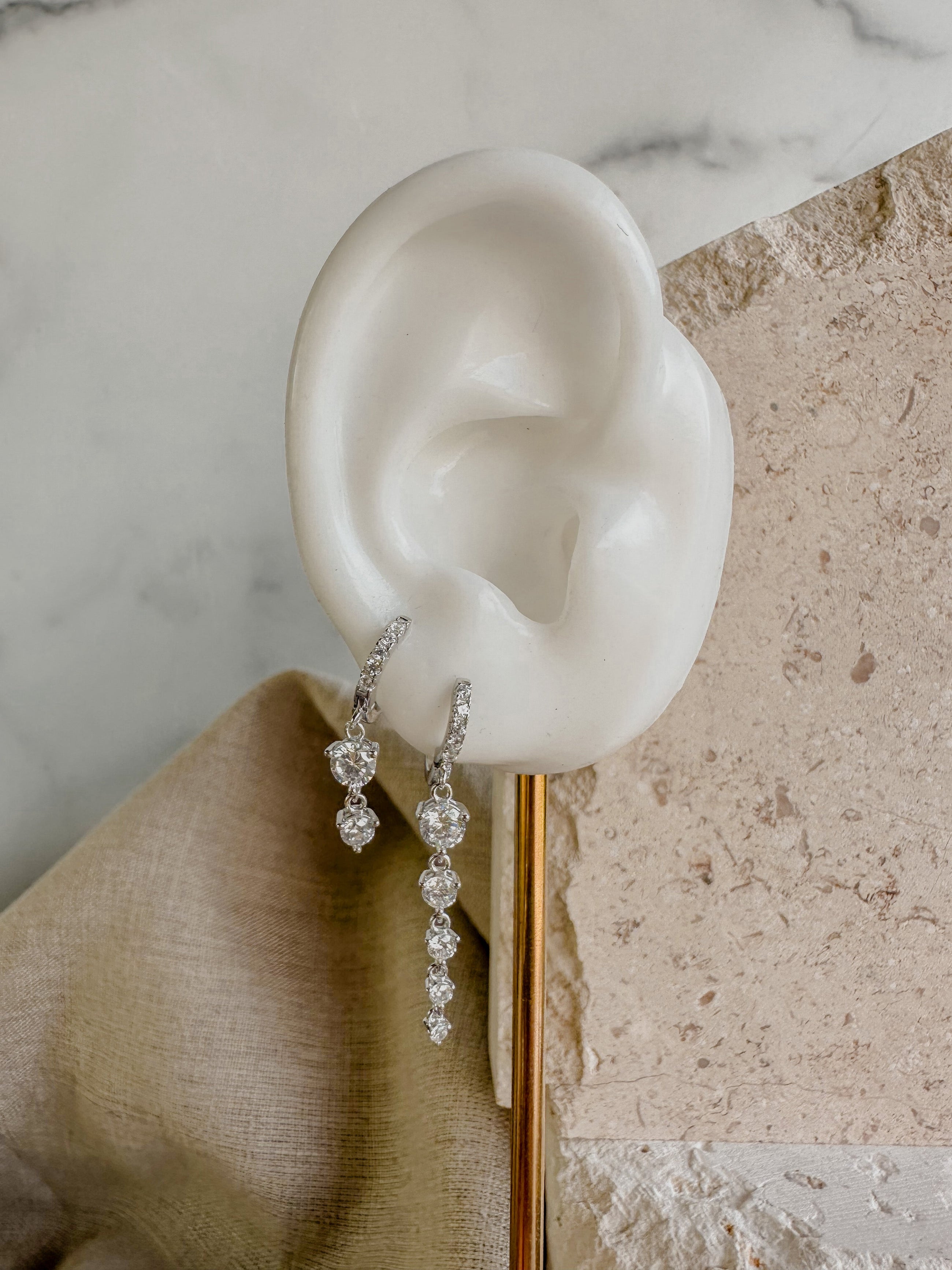 Long Crystal Drop Earrings