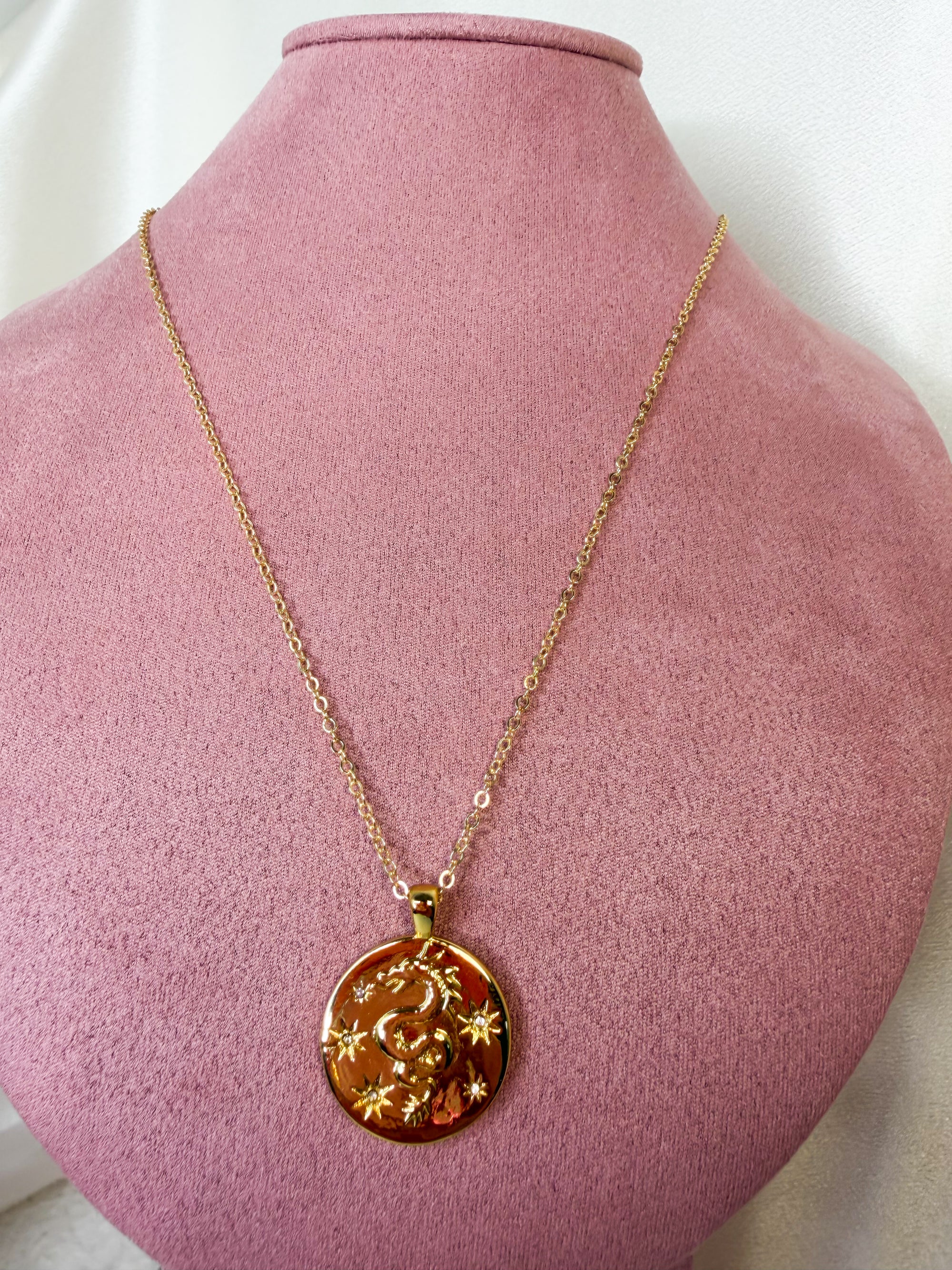 Dragon & Crown Coin Necklace