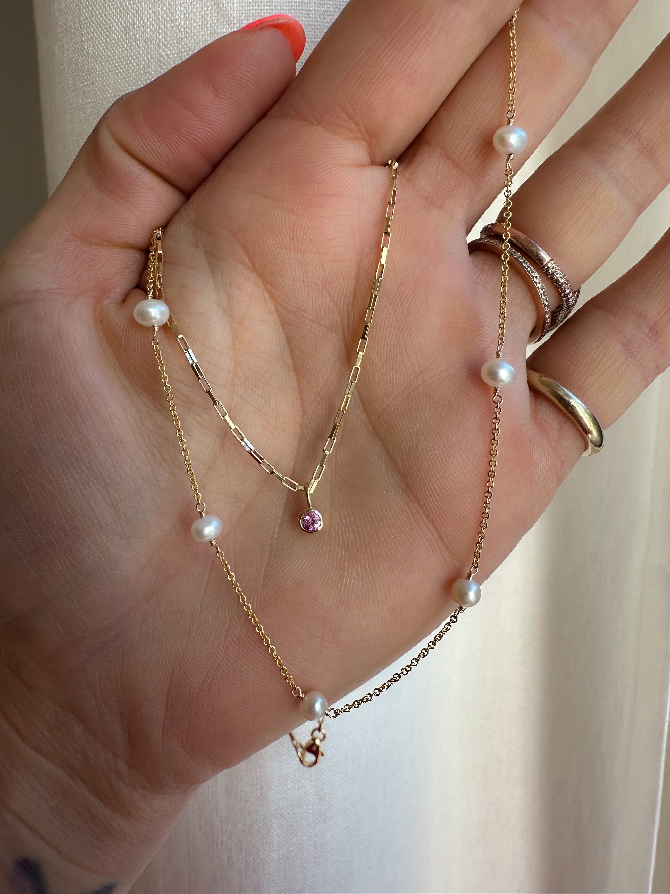 Pearl Link Chain Necklace