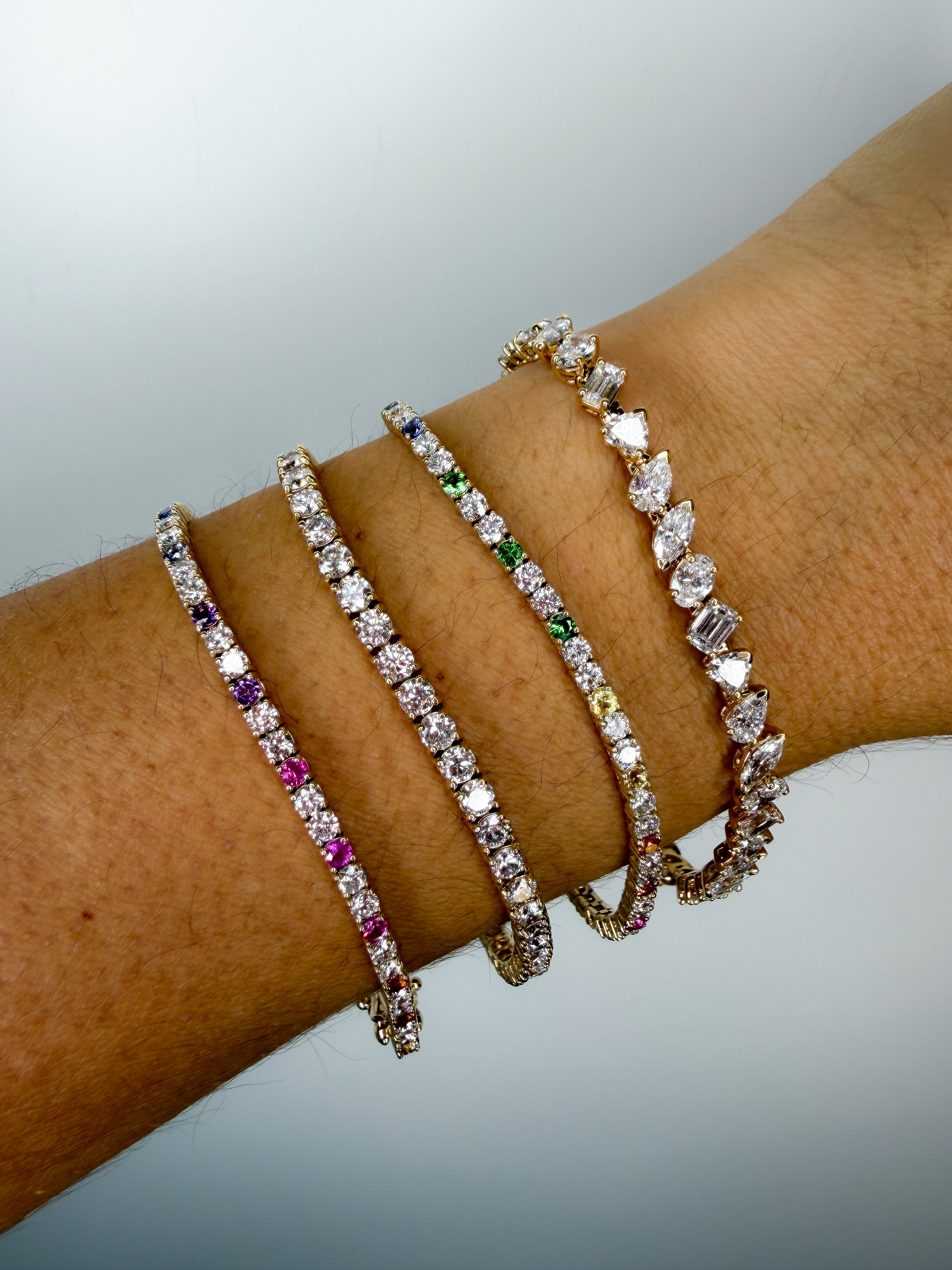 Rainbow Diamond Tennis Bracelet