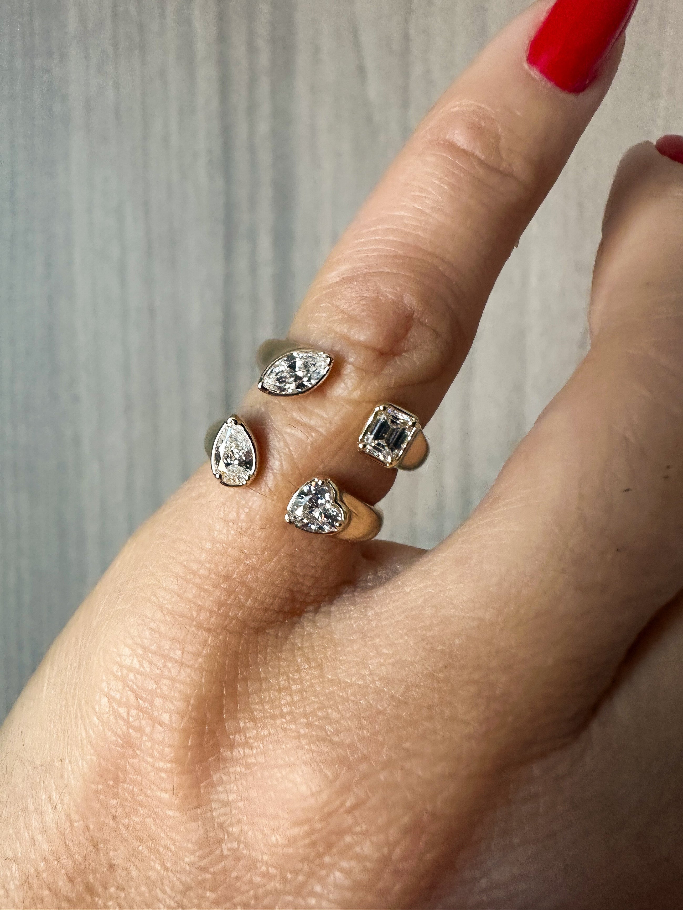 Heart & Emerald Diamond Pinky Ring