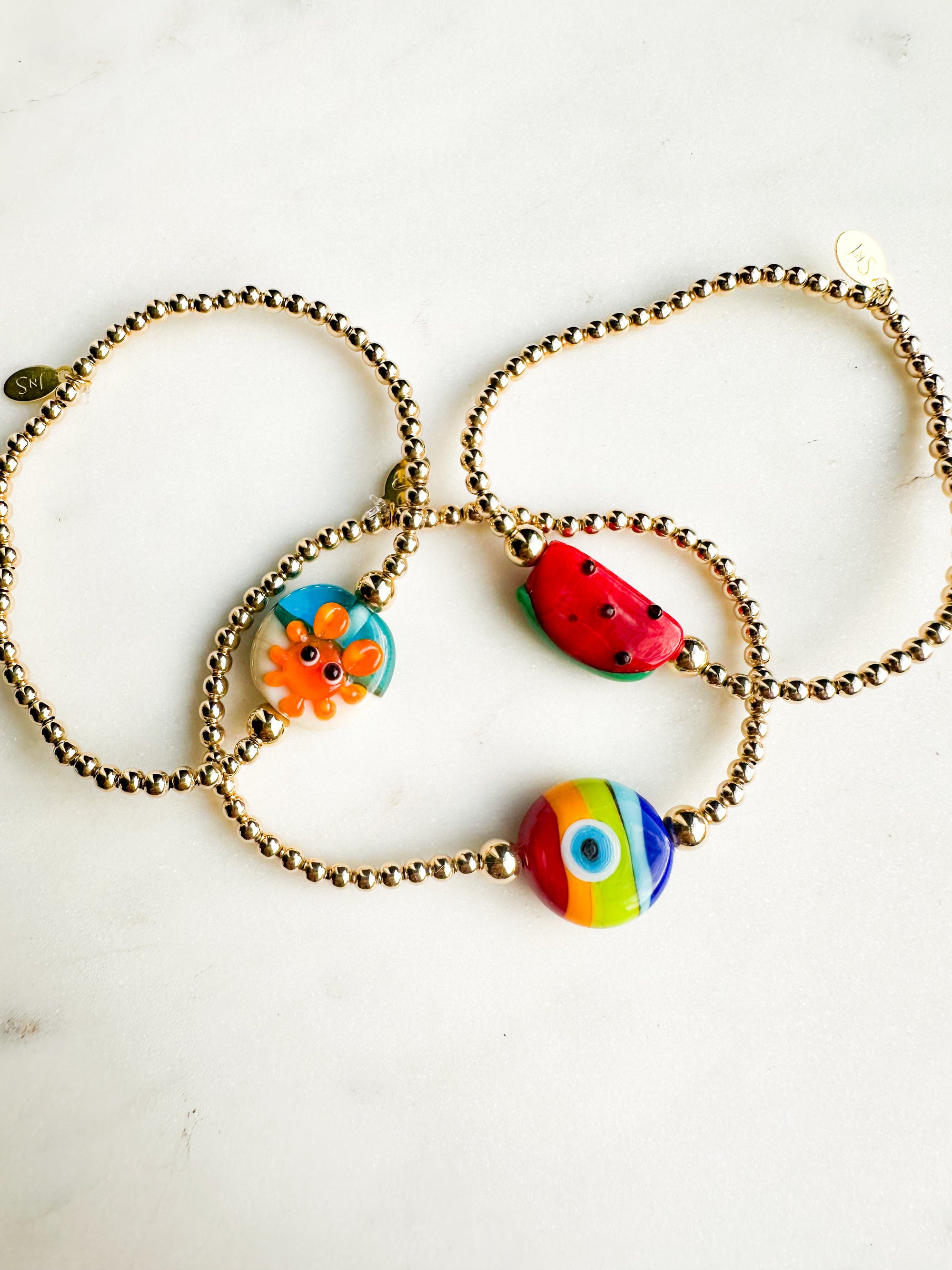 Rainbow Glass Eye Bracelet