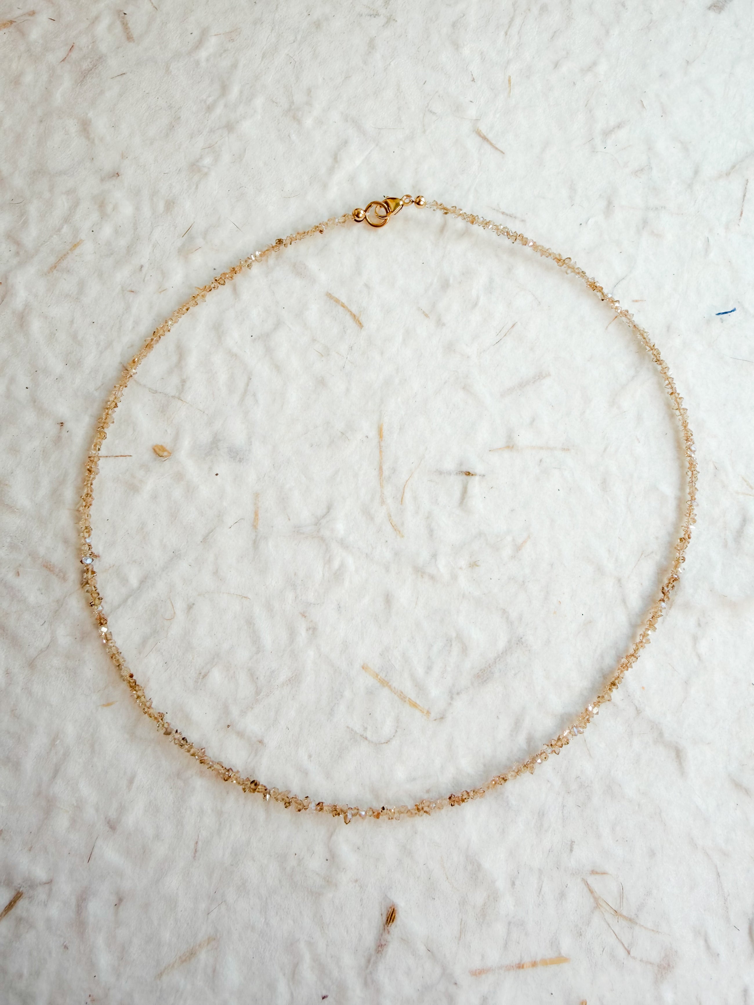 Champagne Spark Herkimer Necklace