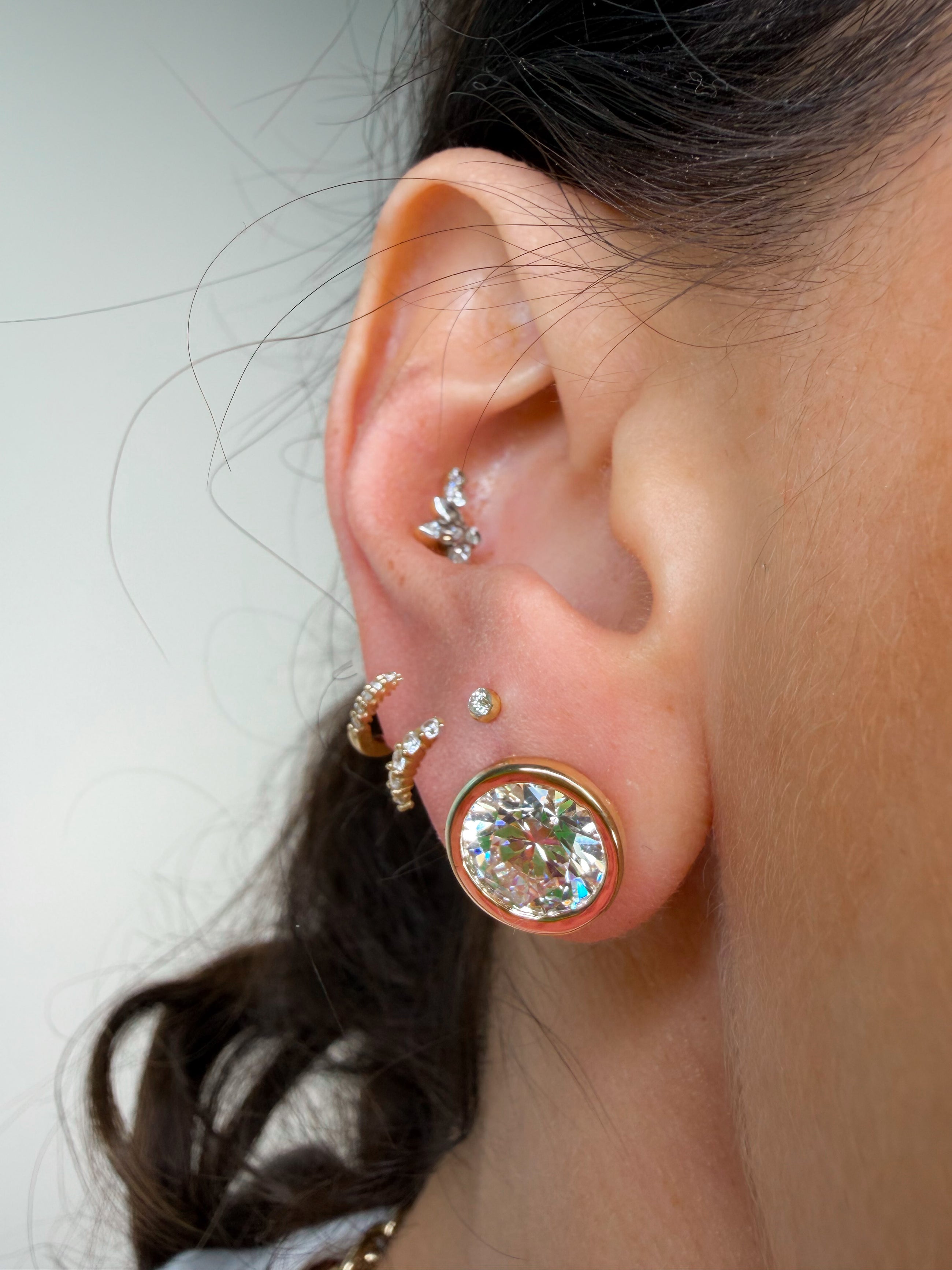 Round Bezel Diamond Studs