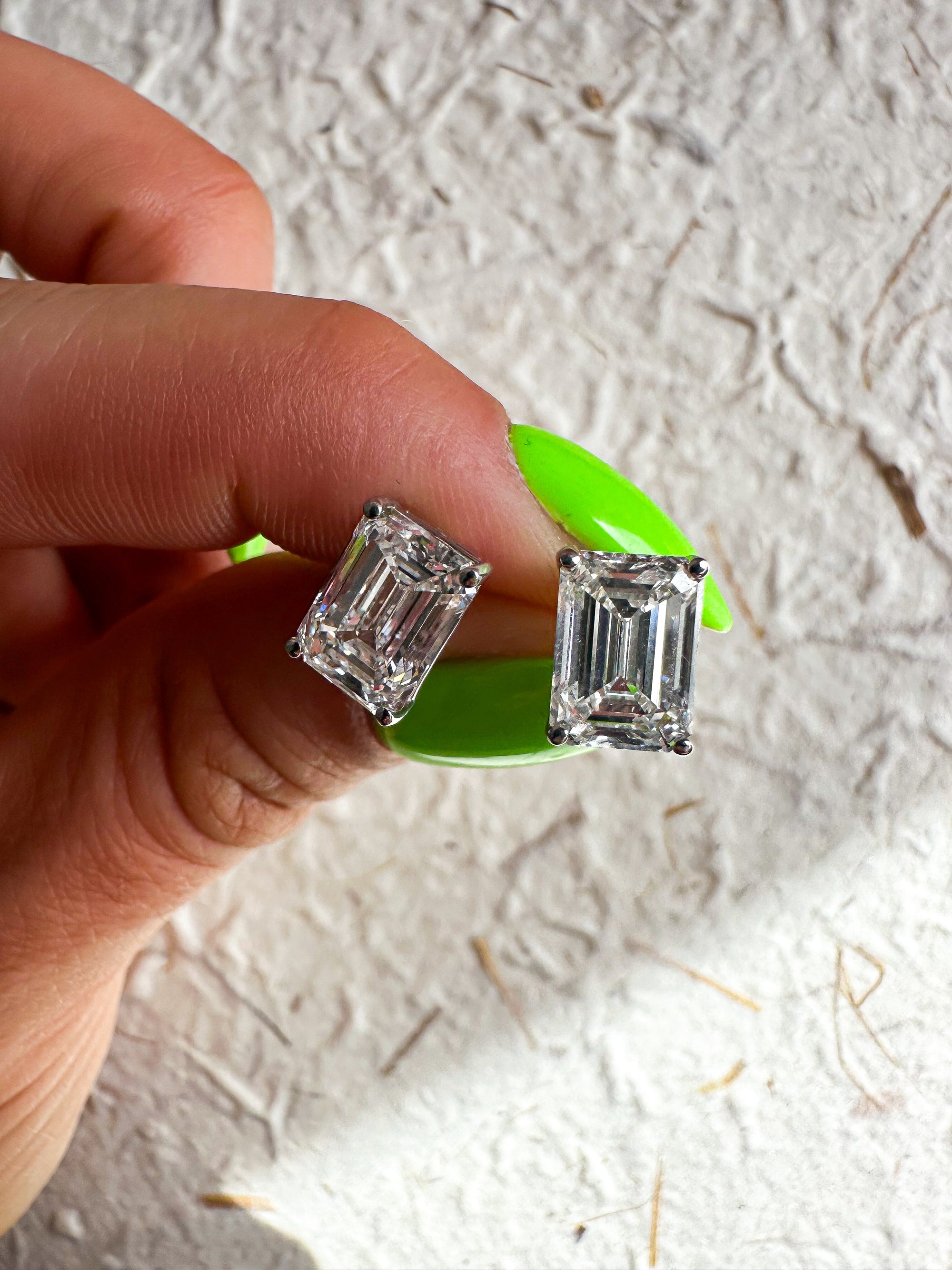 The Quiet Flex - Emerald Cut 6ctw Diamond Studs
