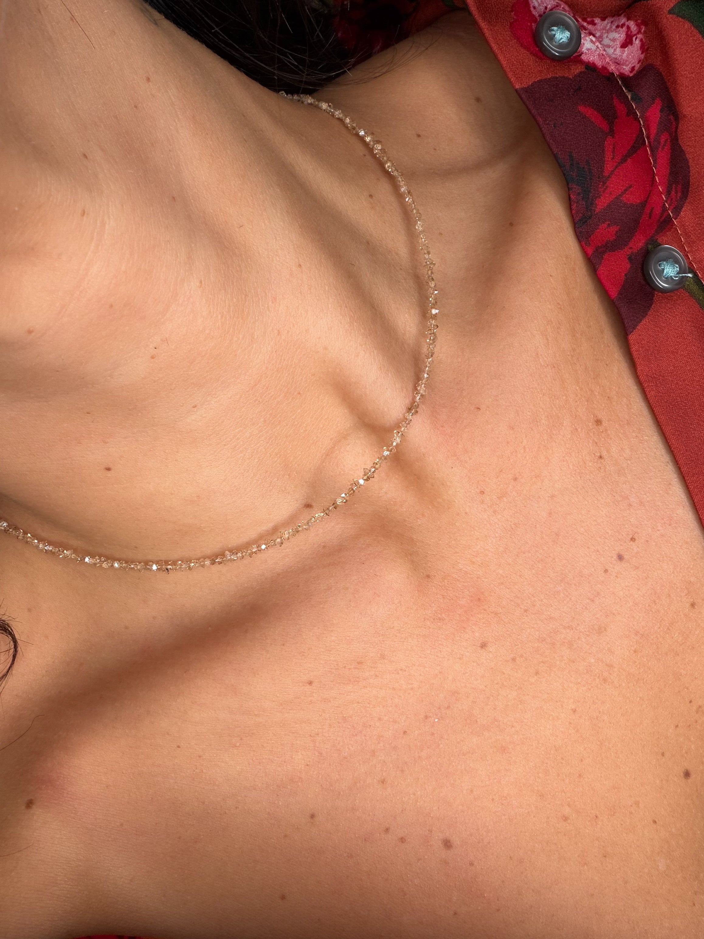 Champagne Spark Herkimer Necklace