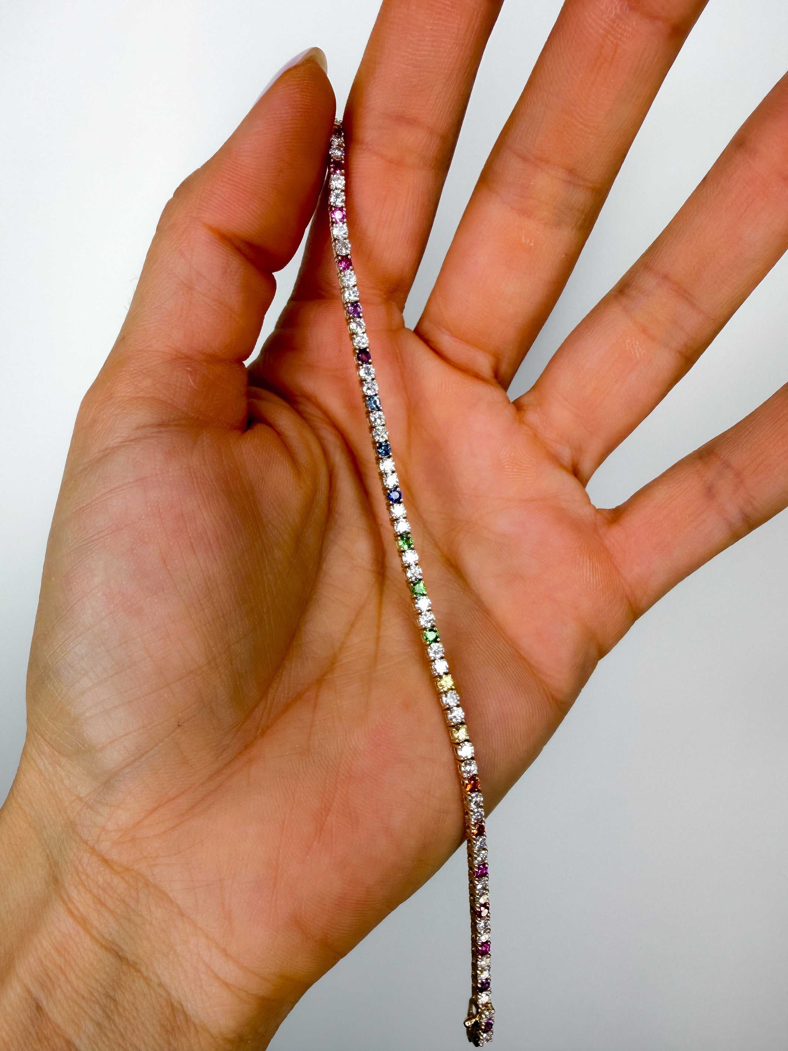 Rainbow Diamond Tennis Bracelet