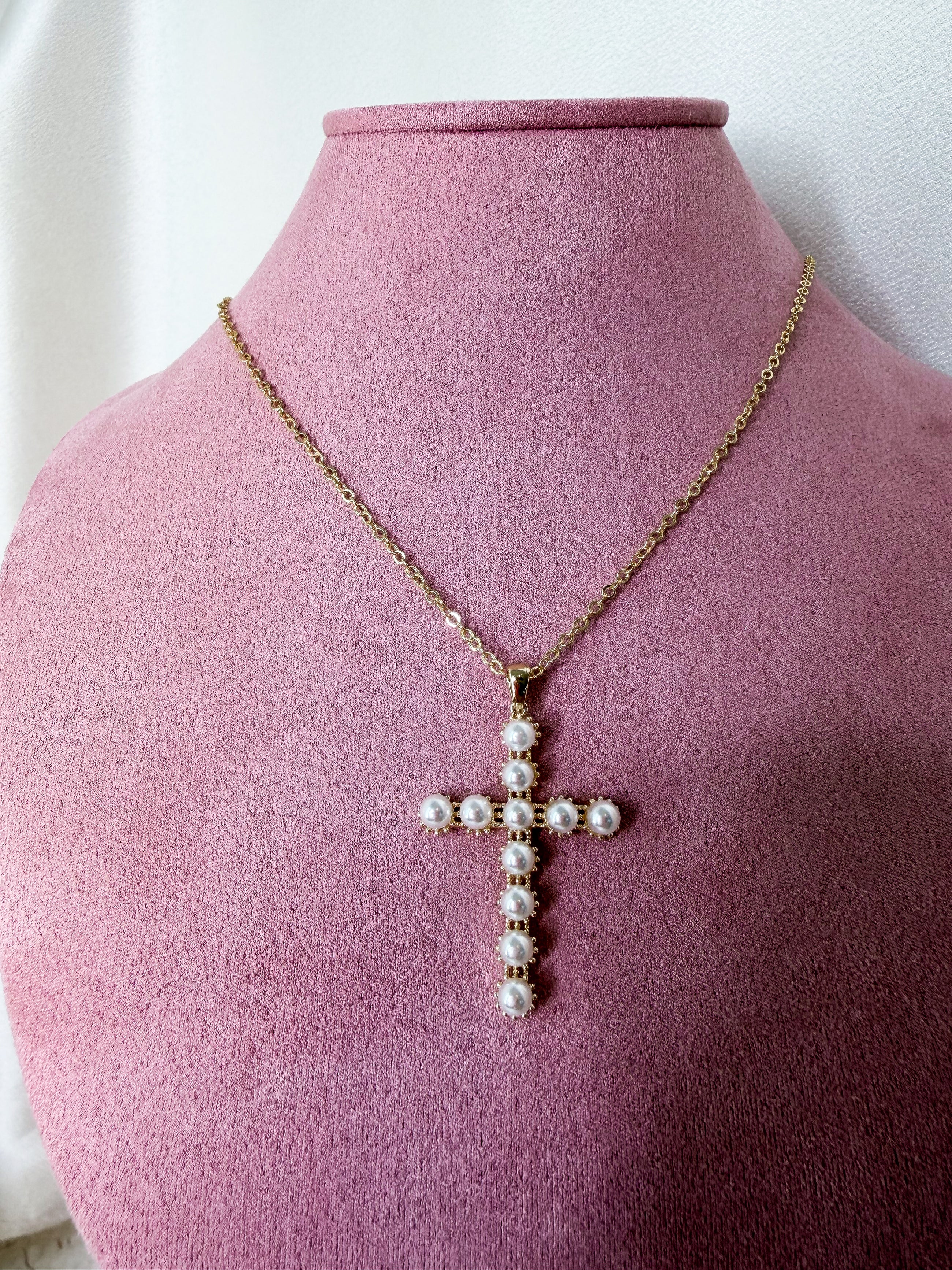 Pearl Cross Necklace