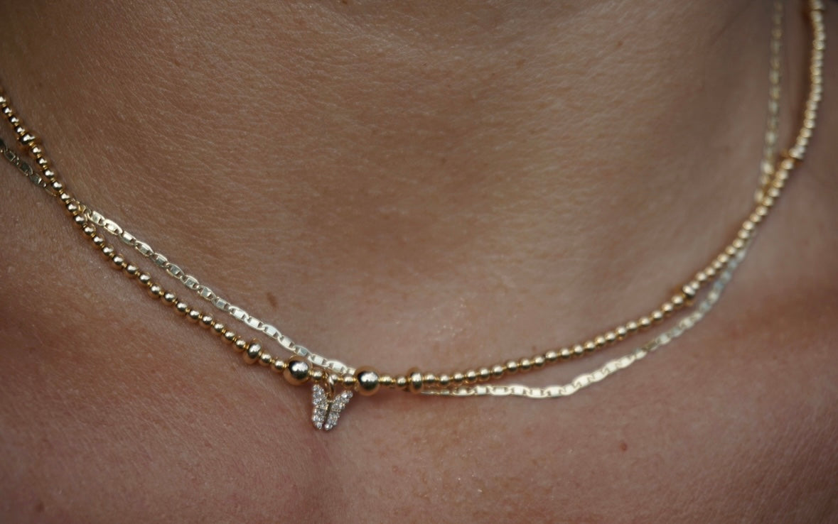 Diamond Mini Butterfly Necklace